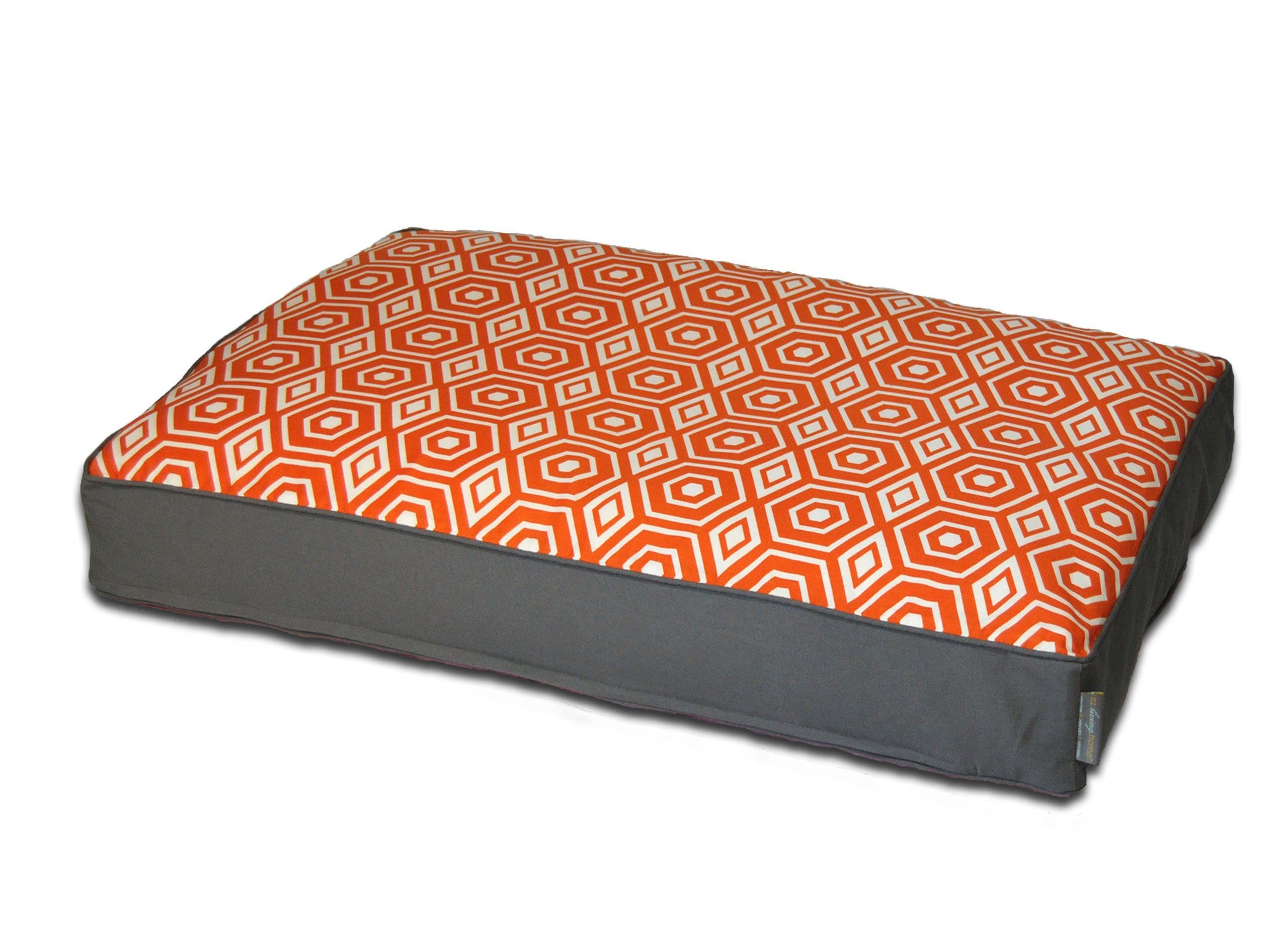 EZ Living Home Honeycomb Memory Foam Topper Pet Pillow Bed Size: Large (40" L x 29" W), Color: Tangerine