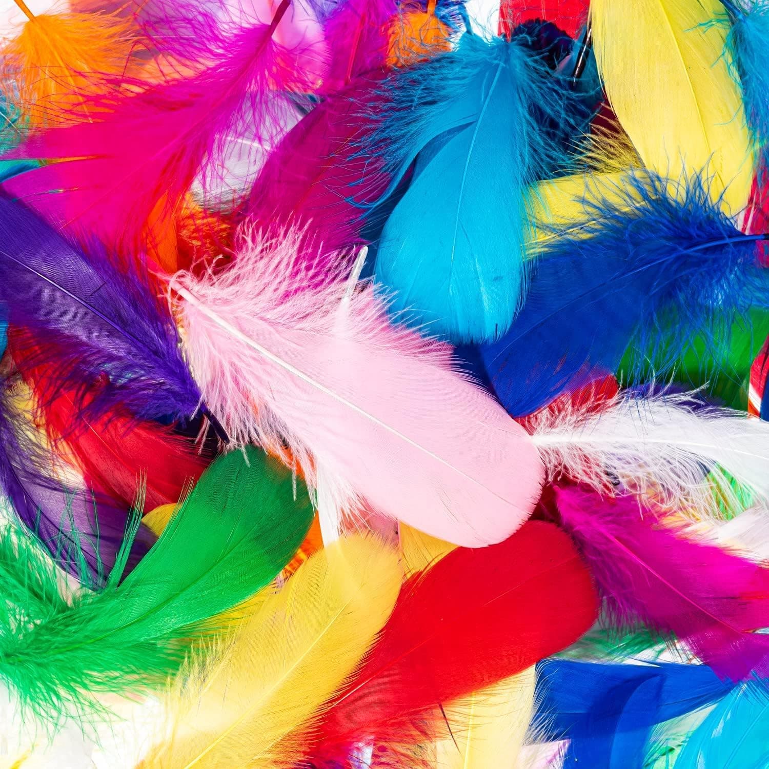 200 pcs Colorful feathers 12 colors craft feathers 2.3-4.7 inches assorted rainbow feathers Wool children's handmade wedding DIY decorations with natural feathers
