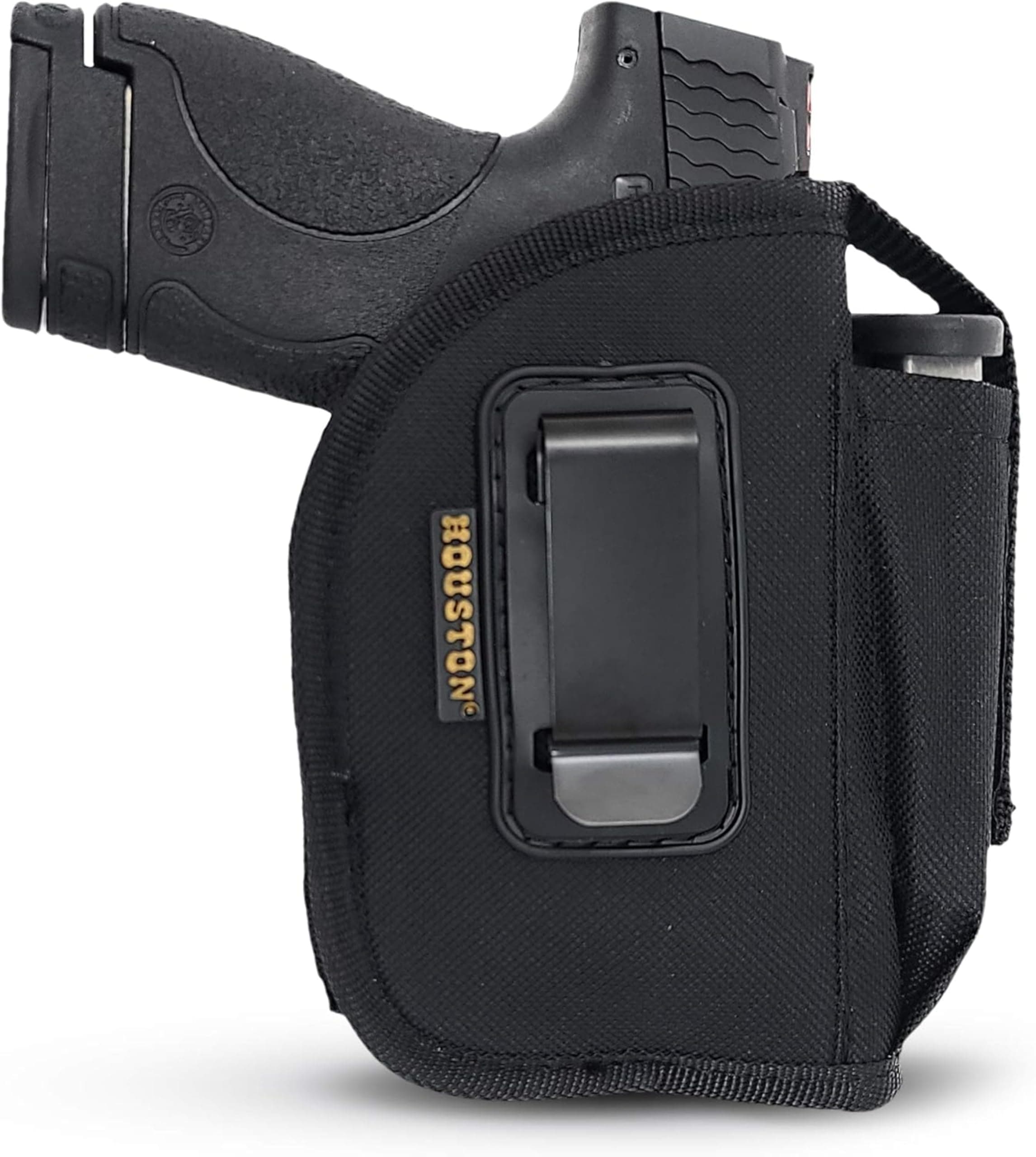 IWB Tactical Gun Holster with Mag Pouch - Fits: Glock 42, M&P Shield, Ruger, Springfield 3.3" Barrel, Sig, S&W MP Compact, Taurus PT111, H&K Compact with Small Laser