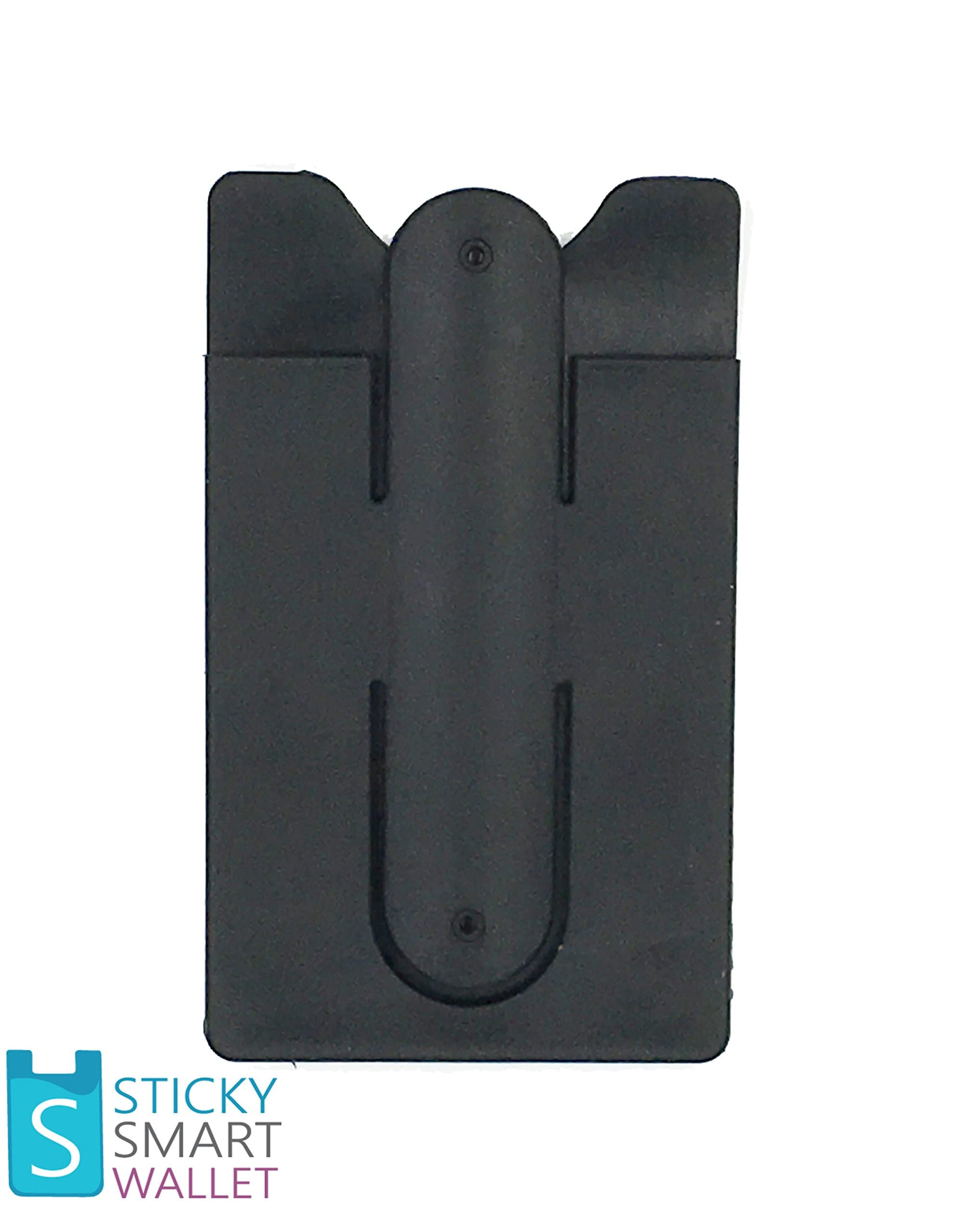 EAE LLC FSW001 Flexible, Stick-on, Adhesive Credit Card Holder & Stand for Iphone 6, Iphone 6 Plus, Ipod Touch, Samsung S5, Samsung S6 Edge, & Android Smartphones (Black)