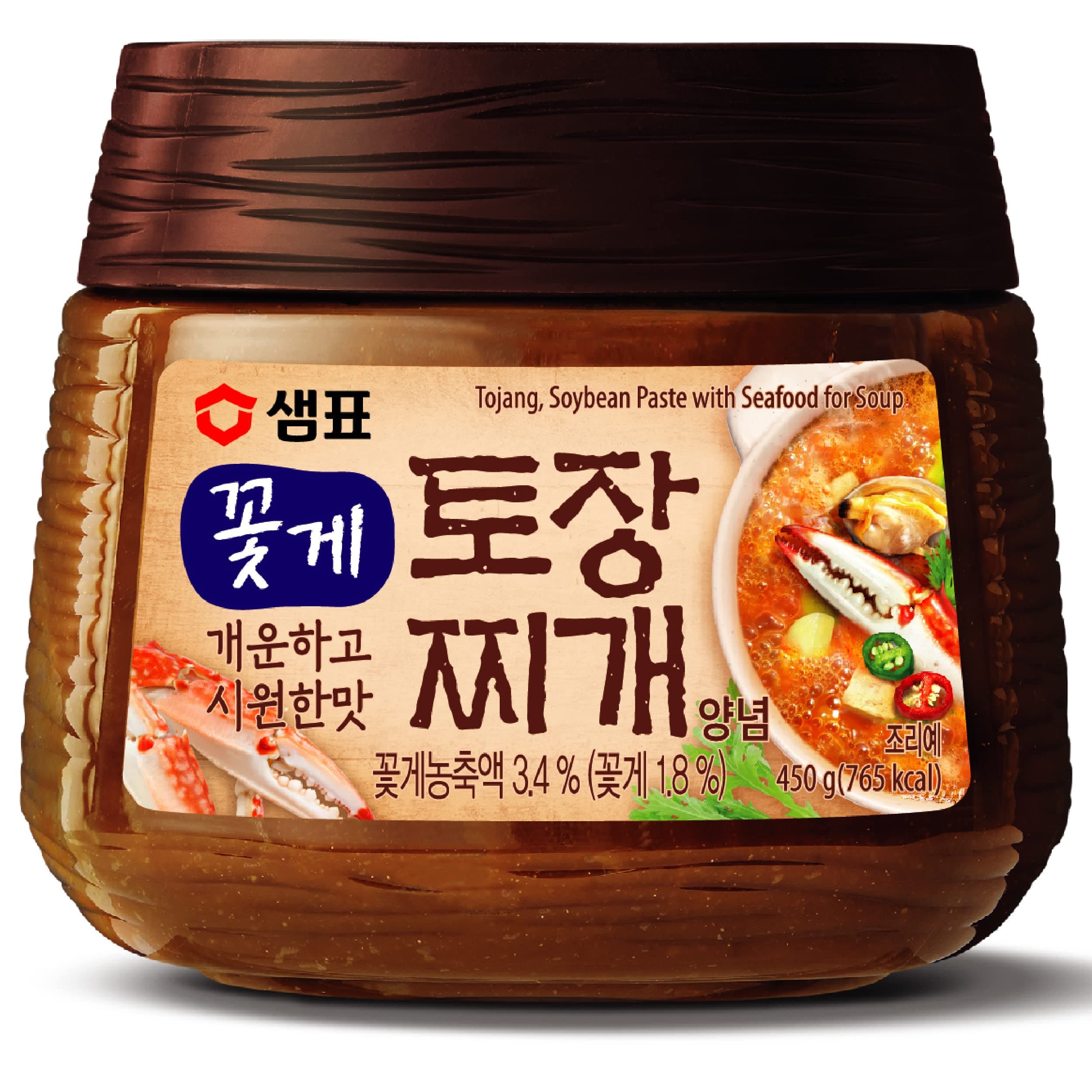 Sempio Doenjang: Traditional Korean Soybean Paste with Tojang & Seafood, Premium Deeply Savory Fermented Soup Base for Jjigae, Non-GMO (15.9oz/450g)