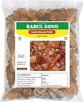3V PRODUCTS Babul Gond - Pack of 2x50g - Karuvelam Pisin - Kikar Gond - Babool Gond - Acacia Gum - Arabica Gum (Wild)