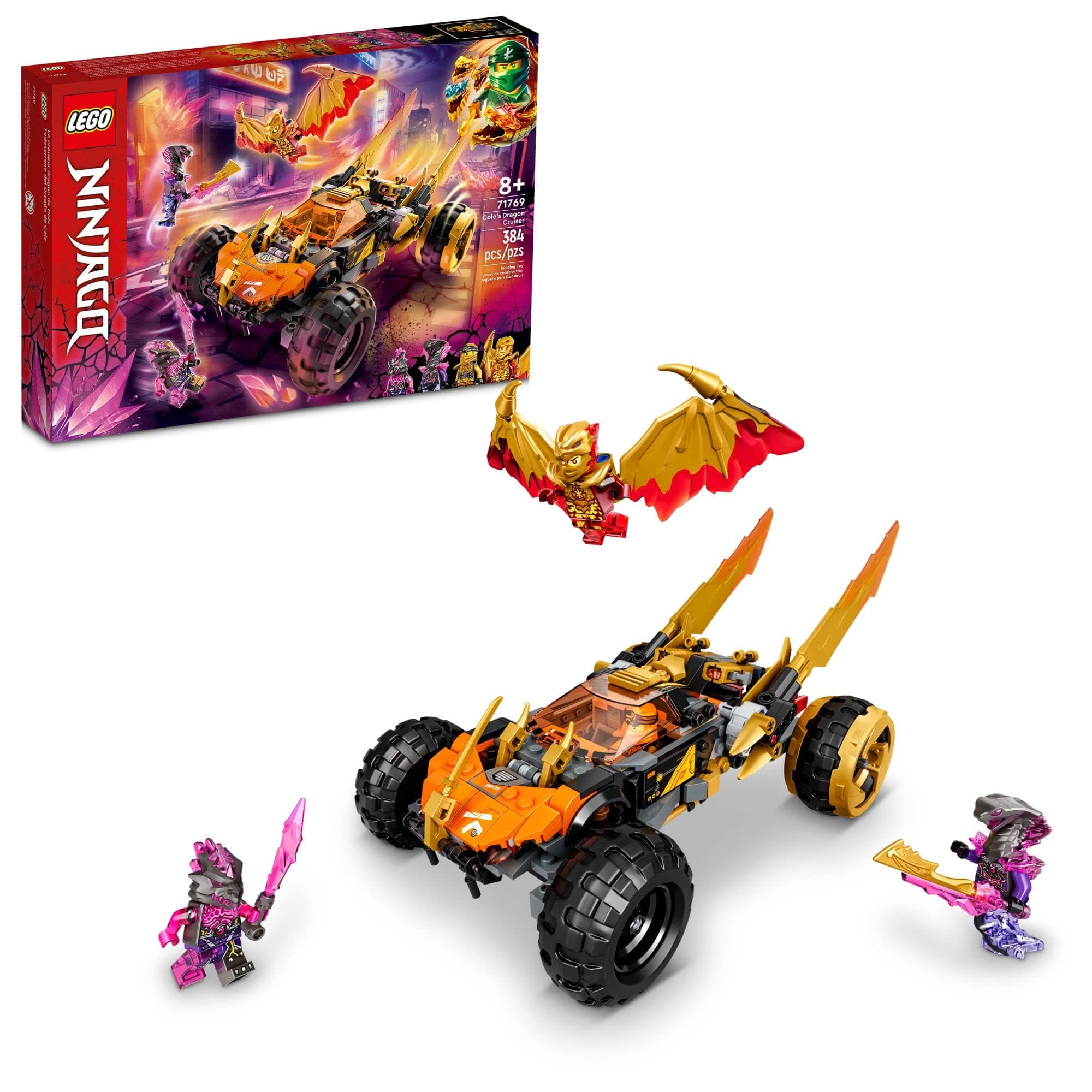 NINJAGO Cole’s Dragon Cruiser 71769 Ninja Car Building Toy Set for Boys, Girls, and Kids Ages 8+ (384 Pieces)