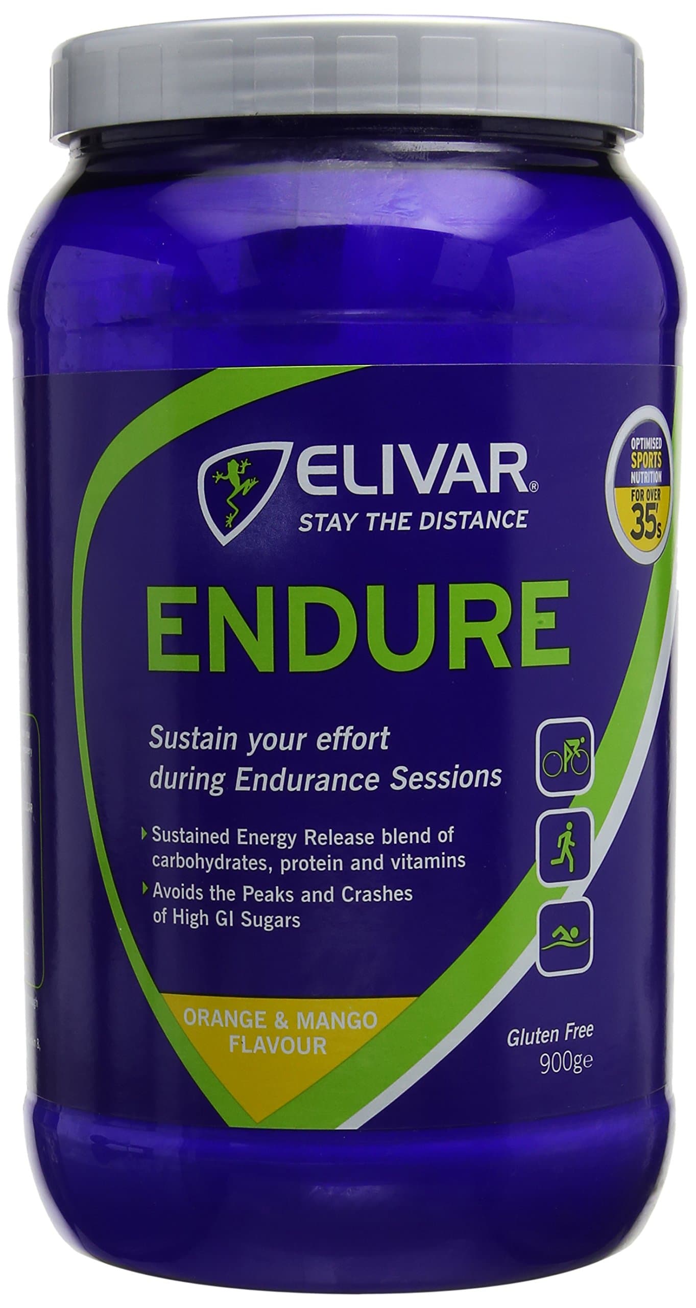 Elivar 900g Orange and Mango Flavour Endure Sustained Energy Drink Mix