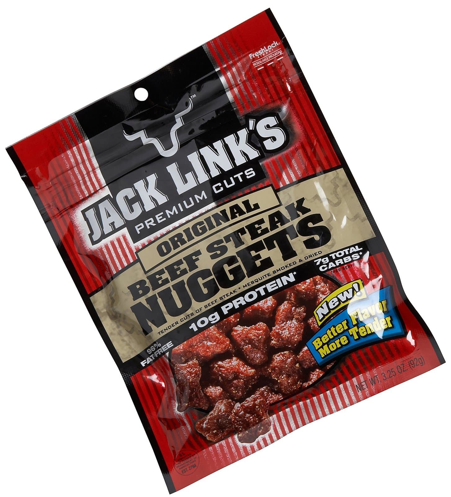 Jack Link's 01541 Premium Cuts Original Beef Steak Tender Bites Nuggets, 3.25 Oz (Pack of 8)