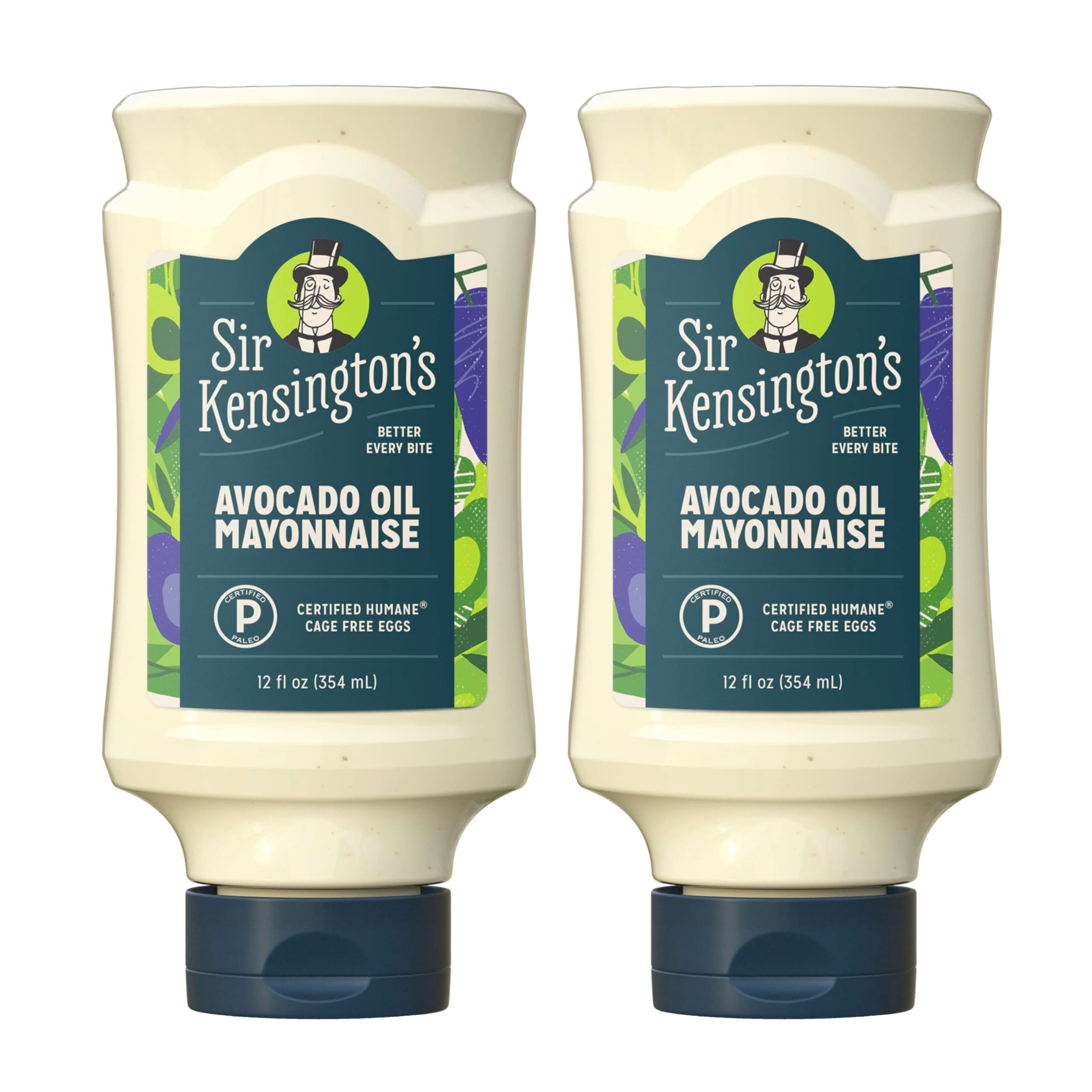 Sir Kensington's Mayonnaise, Gluten Free & Non- GMO Project Verified Condiment Avocado Oil Mayo, Keto Diet & Paleo Diet Certified, Certified Humane Free Range Eggs, Shelf-Stable 12 oz, Pack of 2
