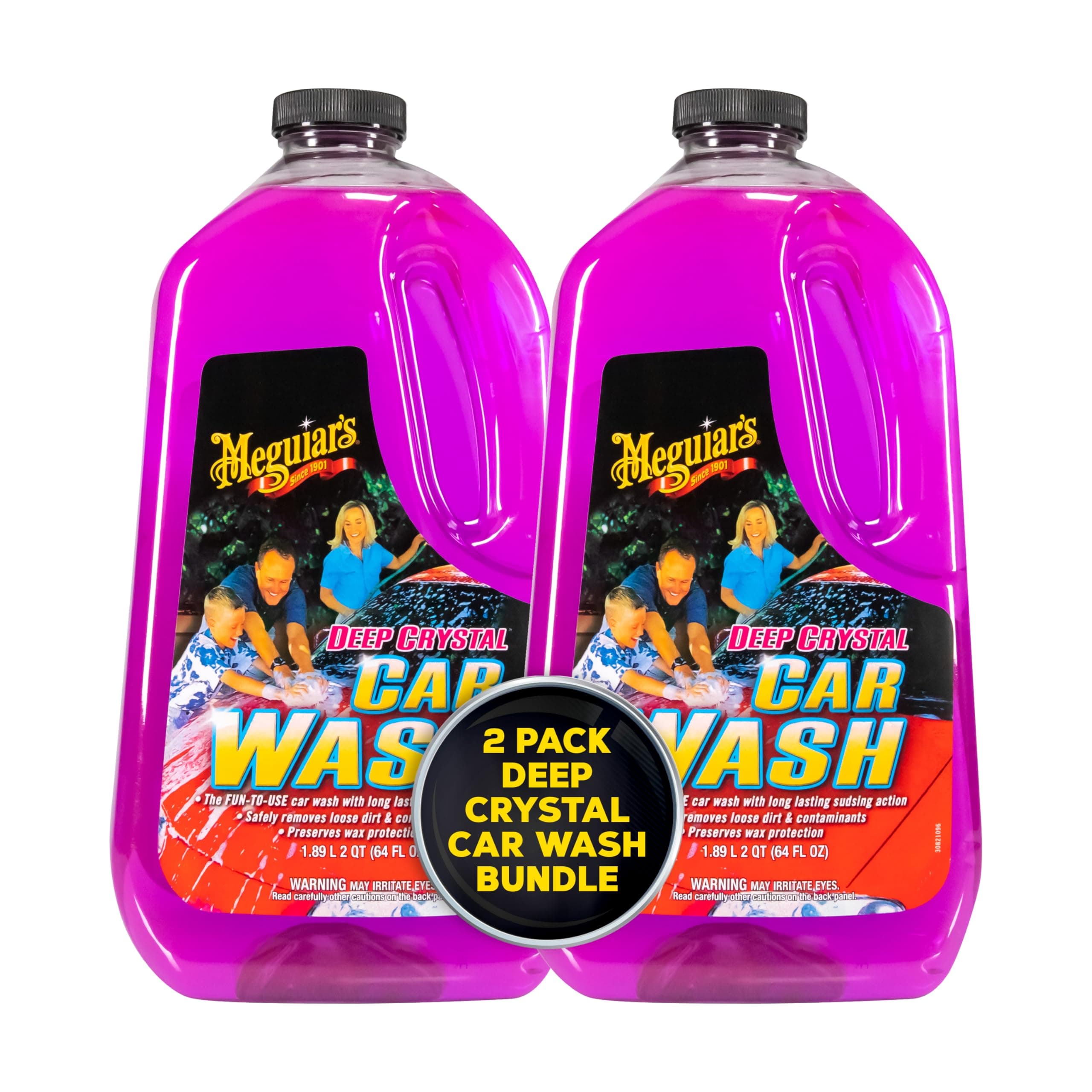Deep Crystal Car Wash - Car_Wash Shampoo that Cleans Paint, Enhances Gloss, and Preserves Wax Protection, pH Balanced Car_Wash Soap with Excellent Foaming Action, 64 Oz (Pack of 2)