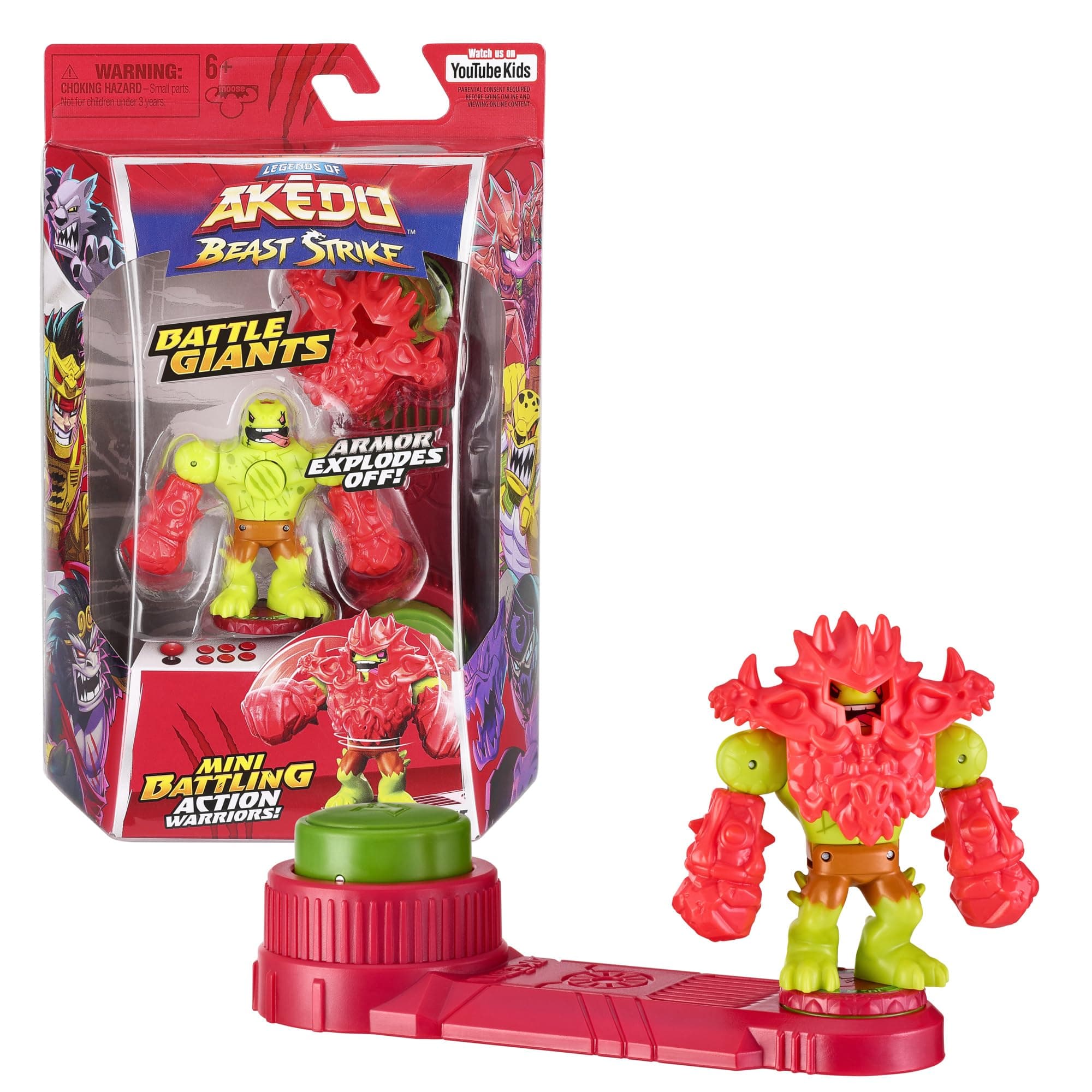 Legends of Akedo Beast Strike Battling Giant Titan Flyswat. Mini Battling Warriors. Armor Explodes Off During Battle. Ready, Fight, Split Strike. Small