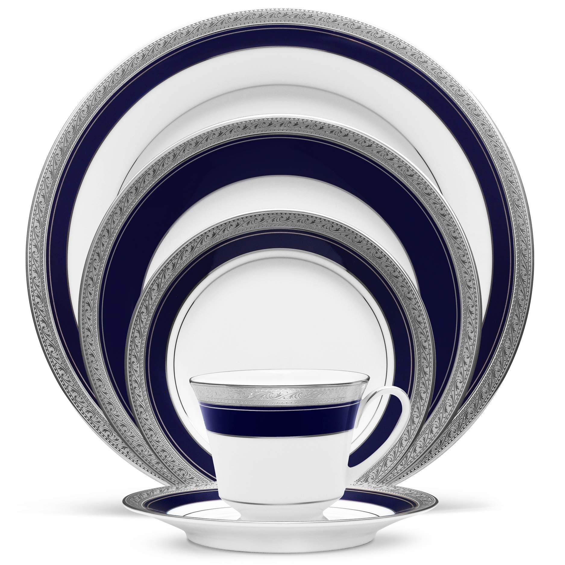 Crestwood Cobalt Platinum 5-Piece Place Setting