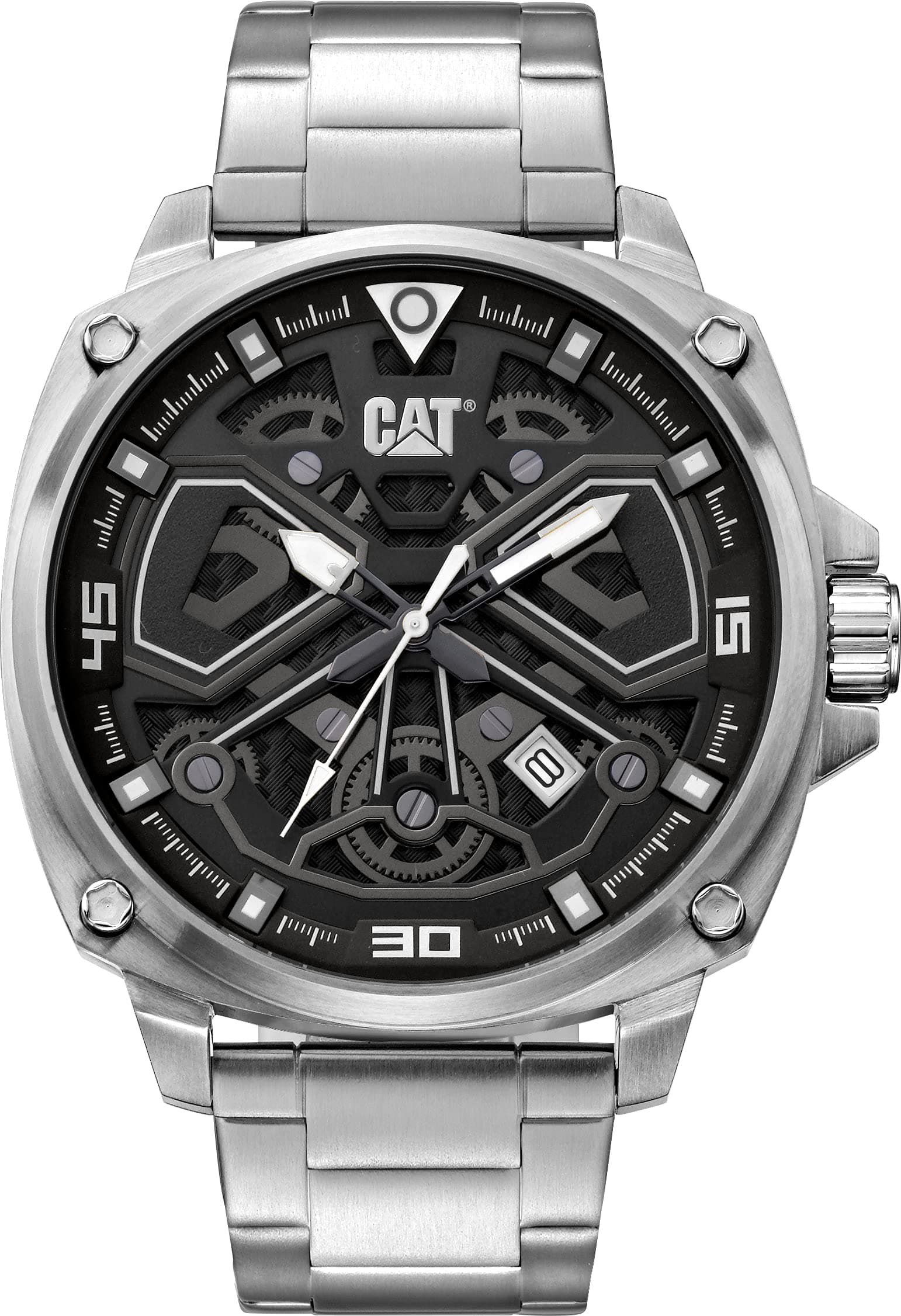 Caterpillar Tokyo Men Watch, 44mm, Black Dial, Stainless Steel (AJ.141.11.121)