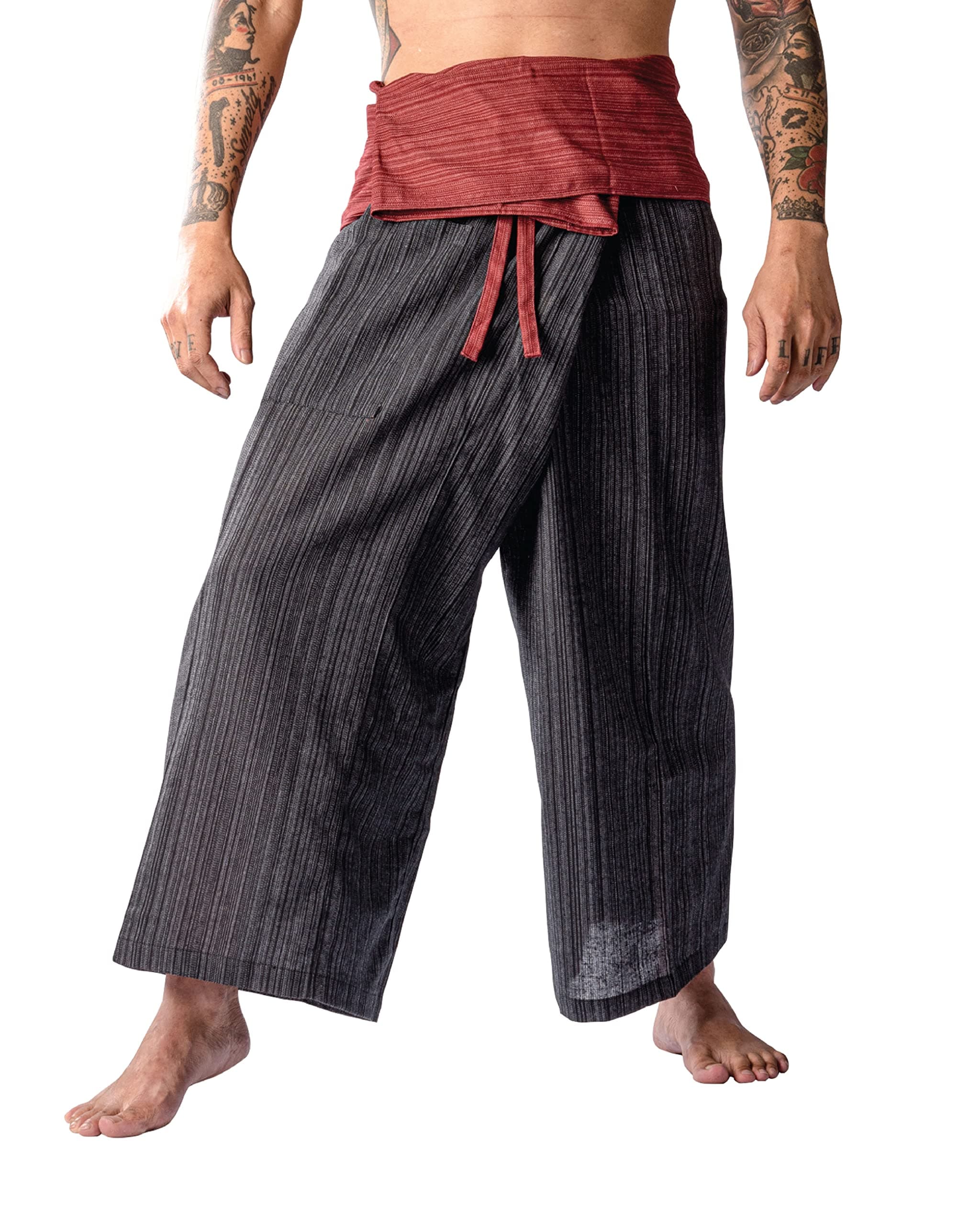 2 Tone Thai Fisherman Pants Yoga Trousers Free Size Cotton