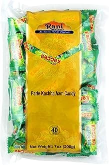 Rani Parle Kachha Aam Candy 7oz (200g) Individually Wrapped ~ Indian Tasty Treats | Vegan | Gluten Friendly | NON-GMO | Indian Origin