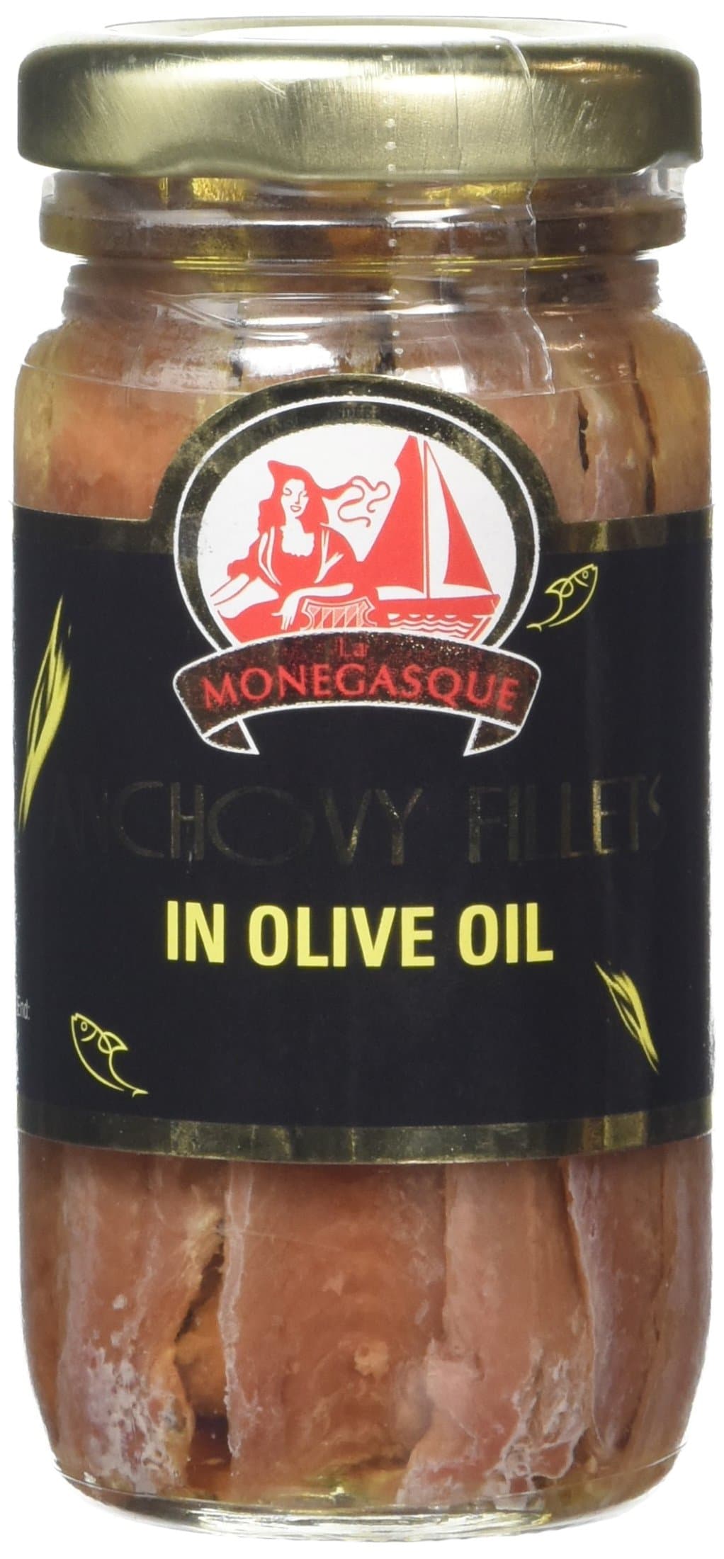 La Monegasque Anchovy Fillets In Olive Oil (41%) 100 g (Pack of 6)