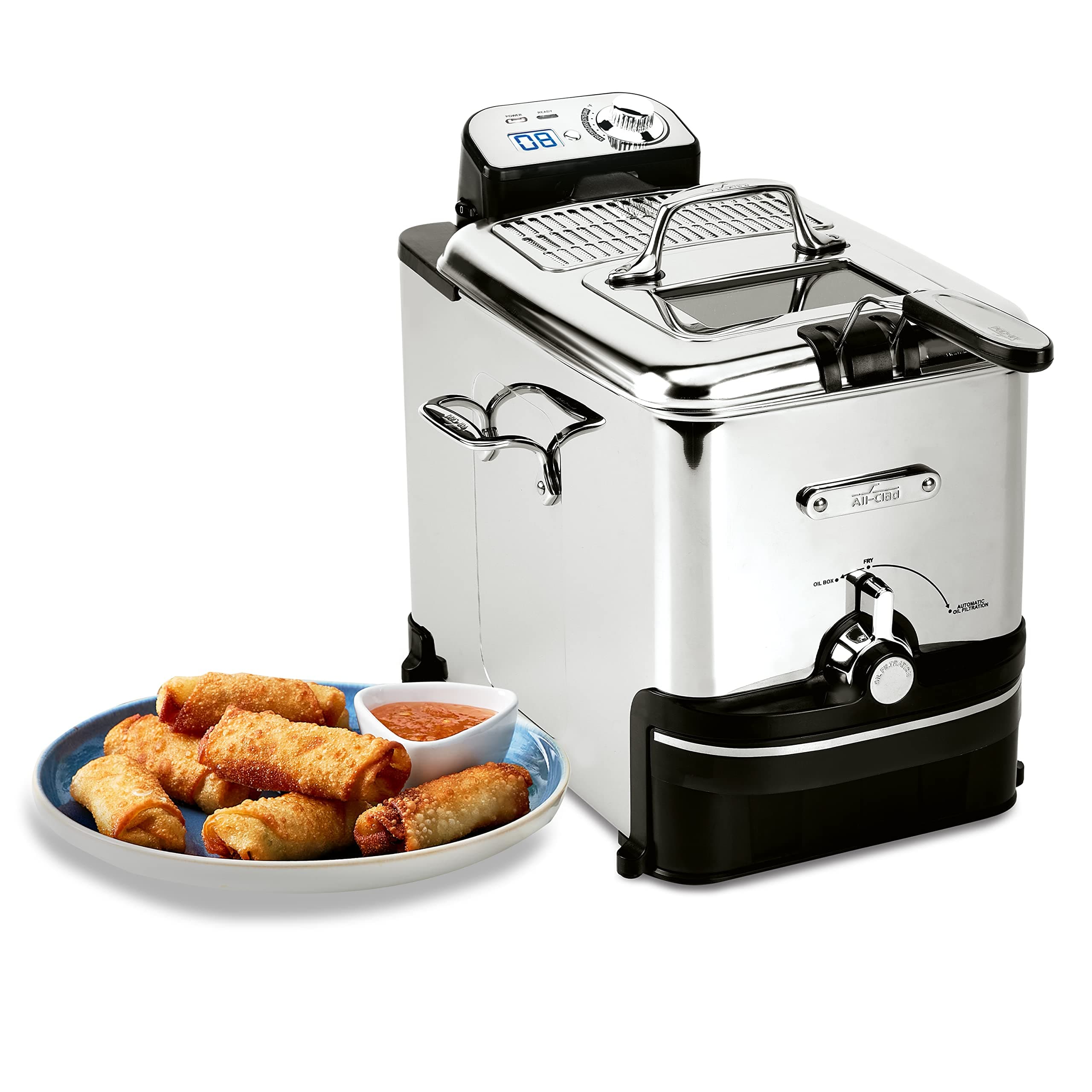 EJ814051 3.5 L Easy Clean Pro Stainless Steel Deep Fryer with Digital Timer and Adjustable temperature, Silver