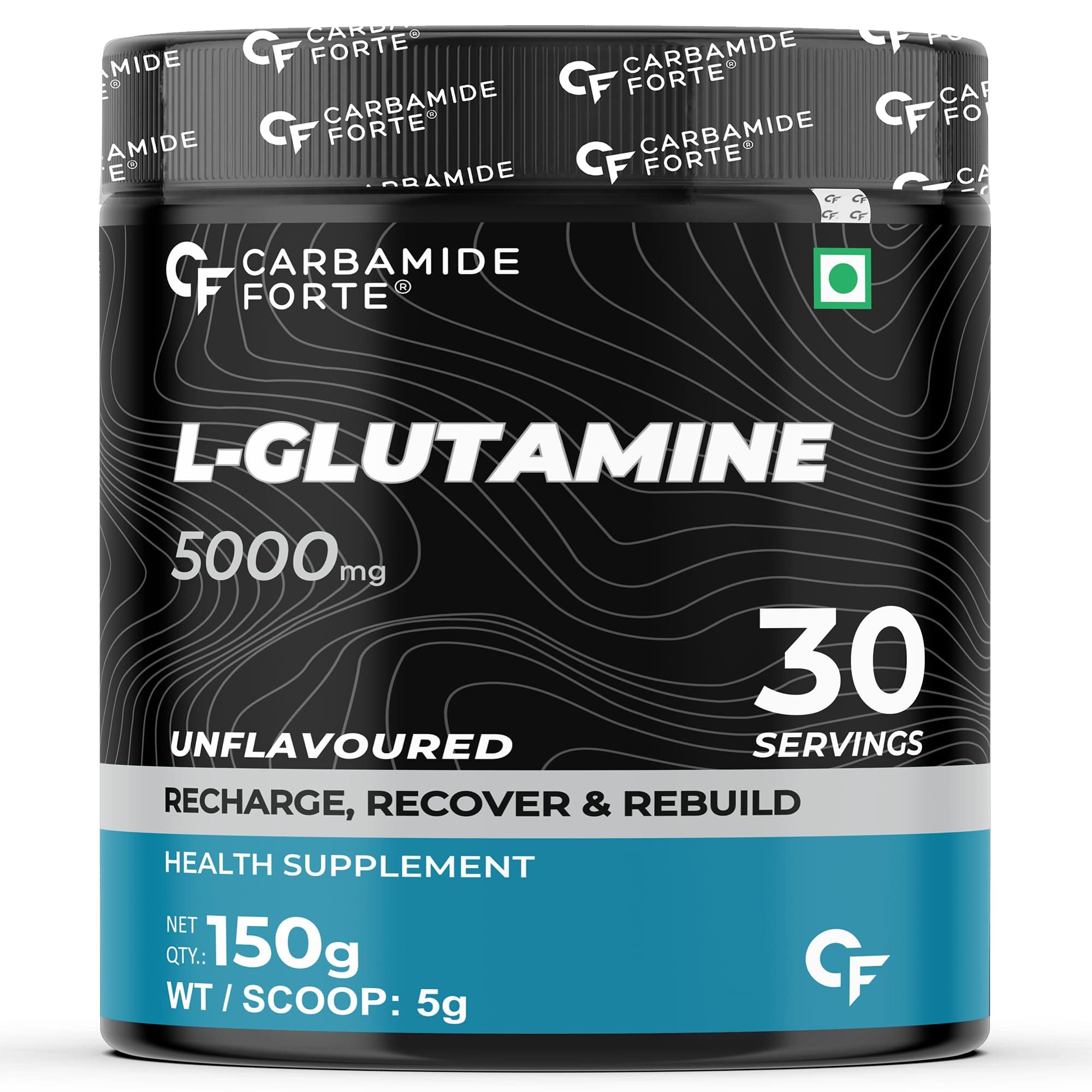 L Glutamine Powder 5000mg | L Glutamine Supplement for Men & Women - Unflavoured - 30 SERVINGS - 150g