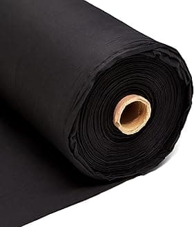 1m Plain Black Calico Fabric – Black Dyed 100% Cotton Material – 145GSM 60” Inch 150cm Wide – Great for Sewing, Curtain Linings, Quilting & Totes – Discount Fabrics Limited