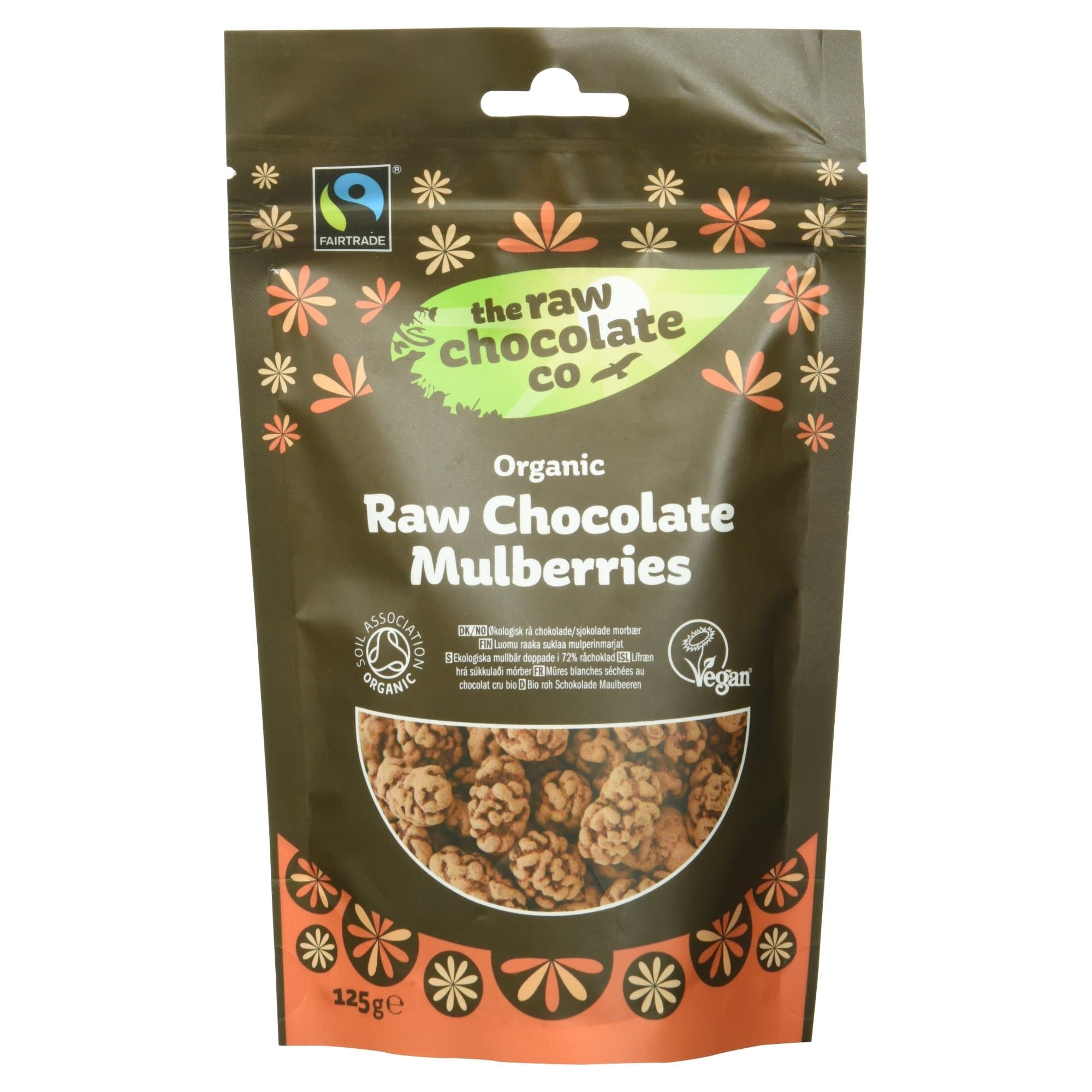 THE RAW CHOCOLATE COMPANY LTD Raw Chocolate Mulberries 125g Organic Fairtrade 125g (PACK OF 1)