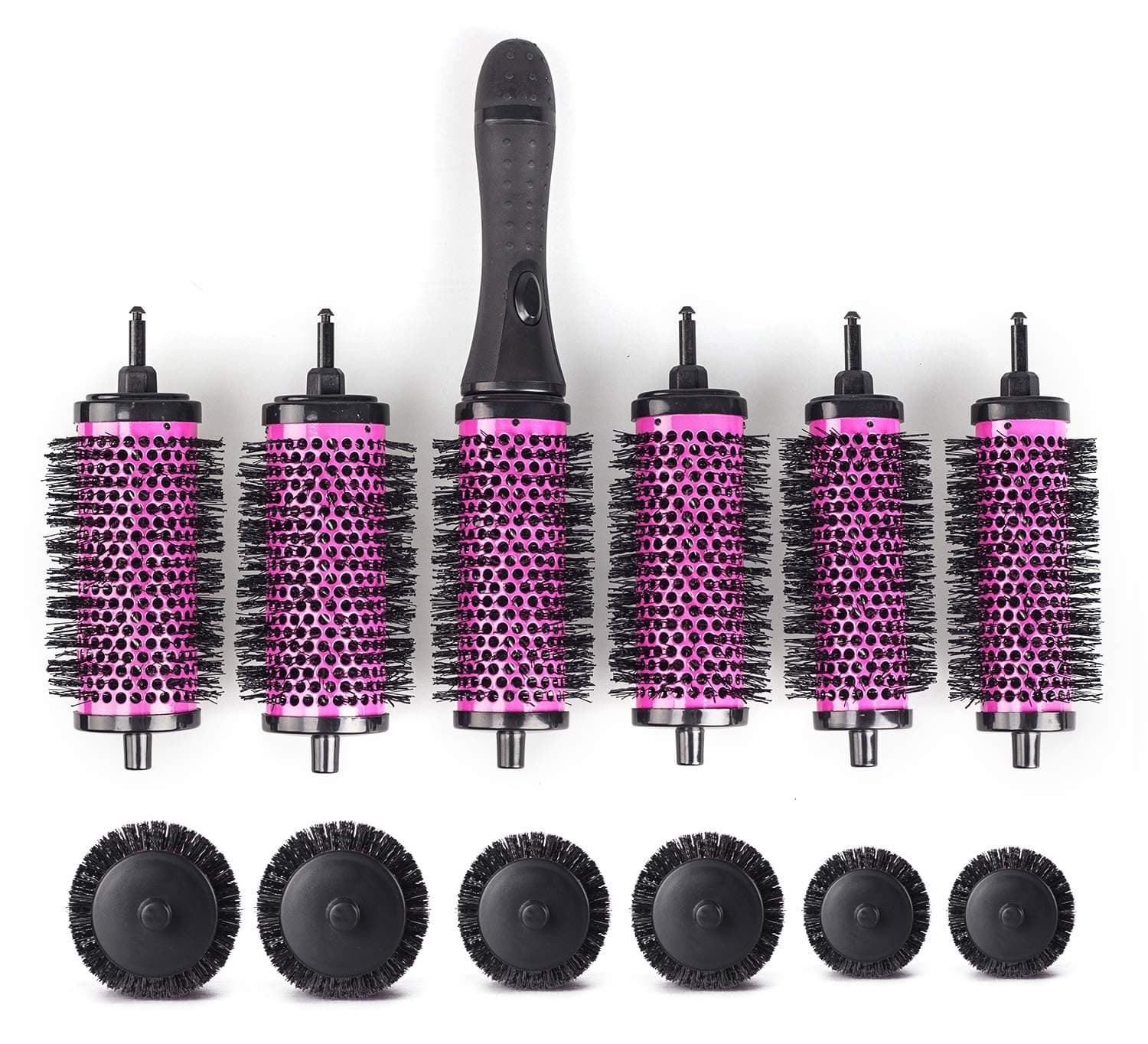 XYRBYGlobal XCグローバルブラシセット 取り外し可能なバレルラウンドスタイリングツール付き 6バレル1ハンドル S M L BT023