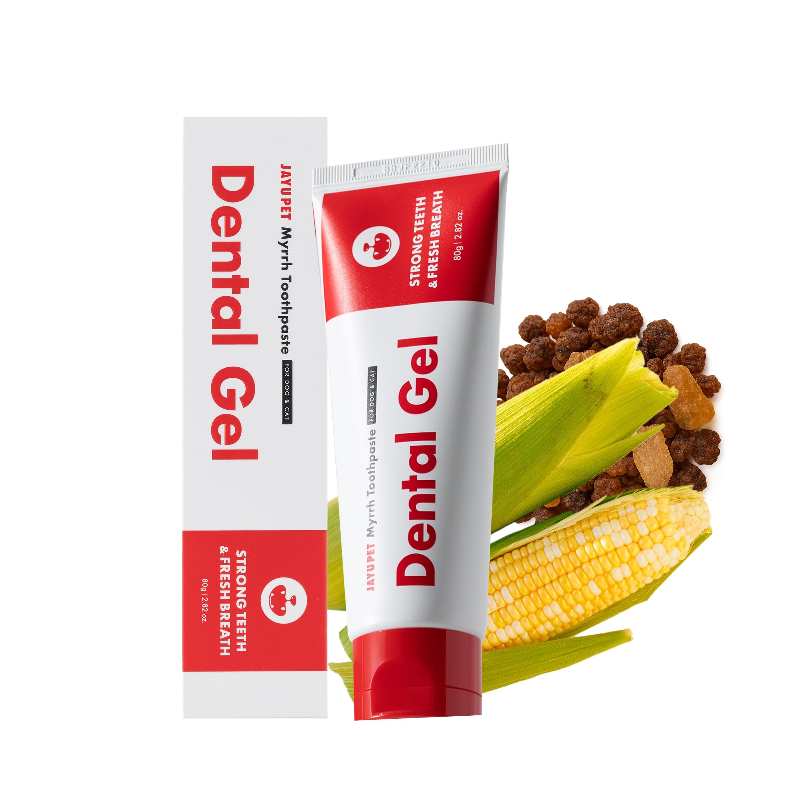 JAYU PET Dental Gel - Dog Cat Toothpaste | Removing Plaque and Tartar | Teeth Cleaning & Breath Freshener | Puppy Kitten Dental Care with Vet Approved | 2.82oz (80g)