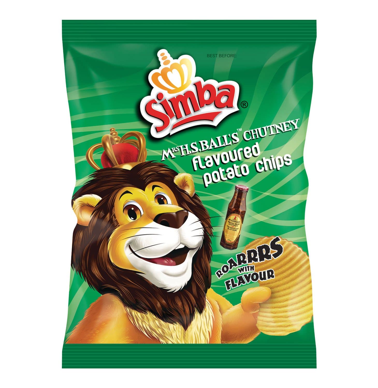 Simba Chutney Flavoured Potato Chips 125 g (Pack of 6)