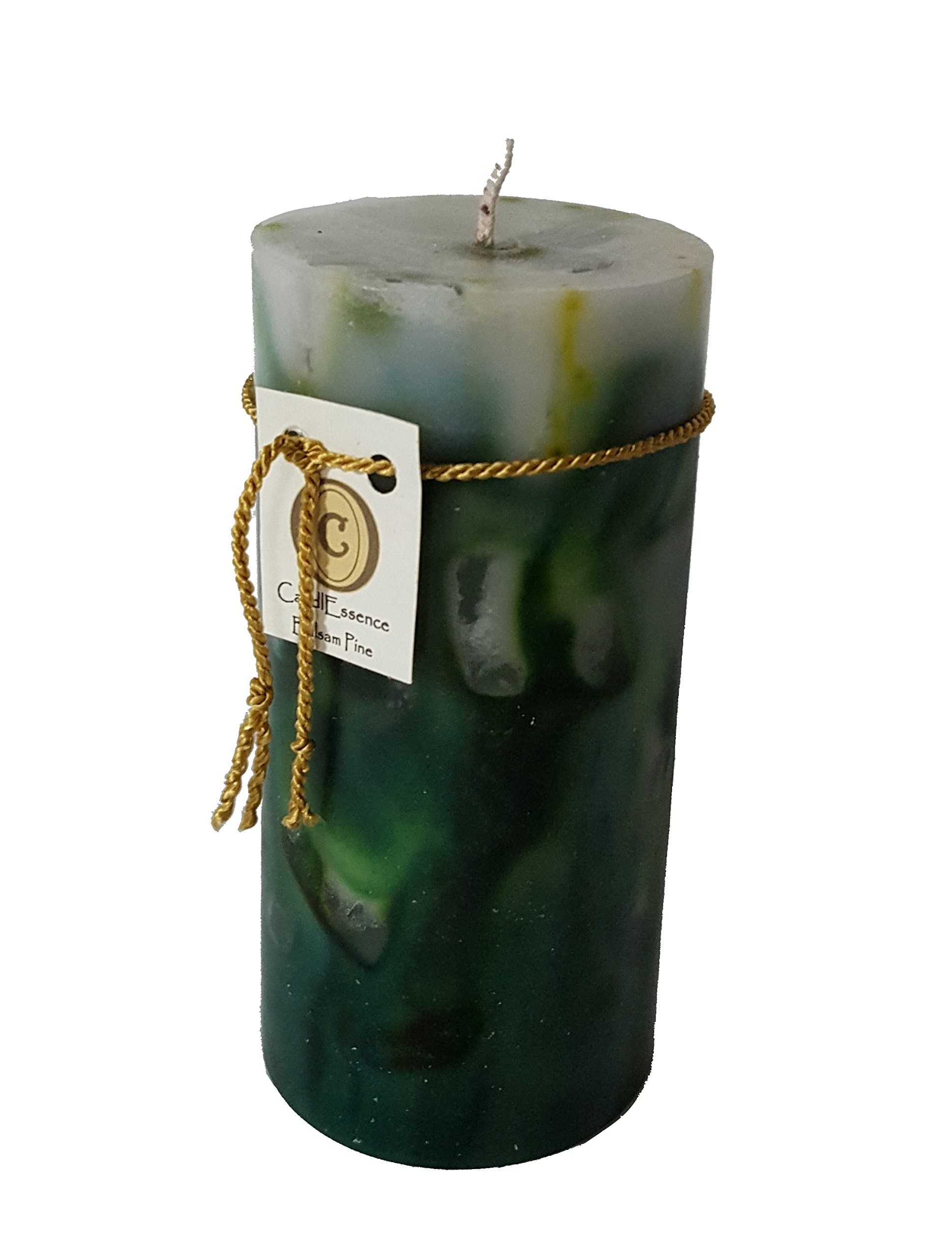 Scented Pillar Candle - Long Burning Handmade - Balsam Pine (Medium)