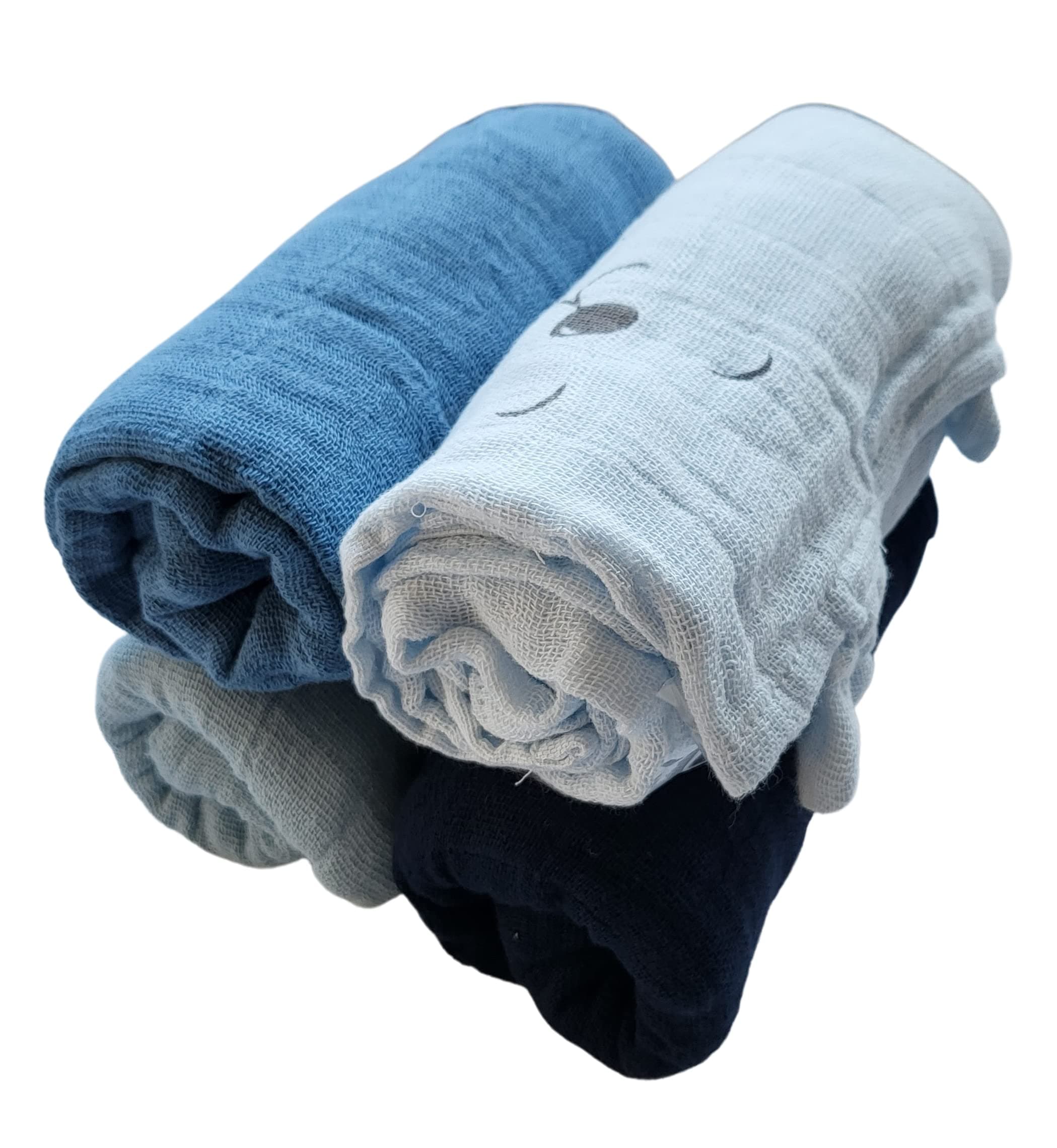 Pippi Cloth Nappy Pack of 4 Muslin Nappies Burp Cloths Organic Cotton 4455