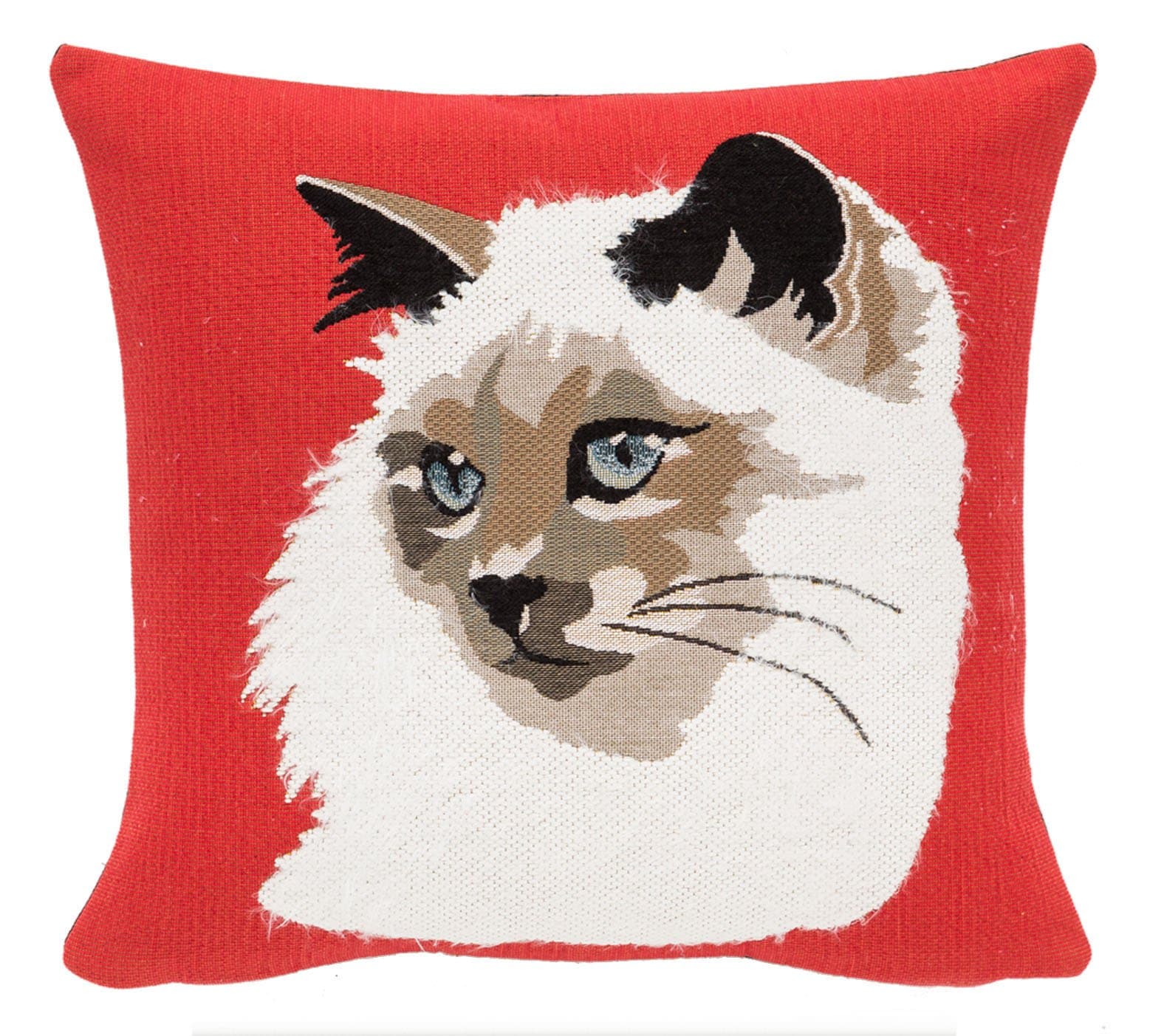Tapestry Pillow Chat Angora Red From Jules Pansu Cat Decorative Pillow Cushion Cats