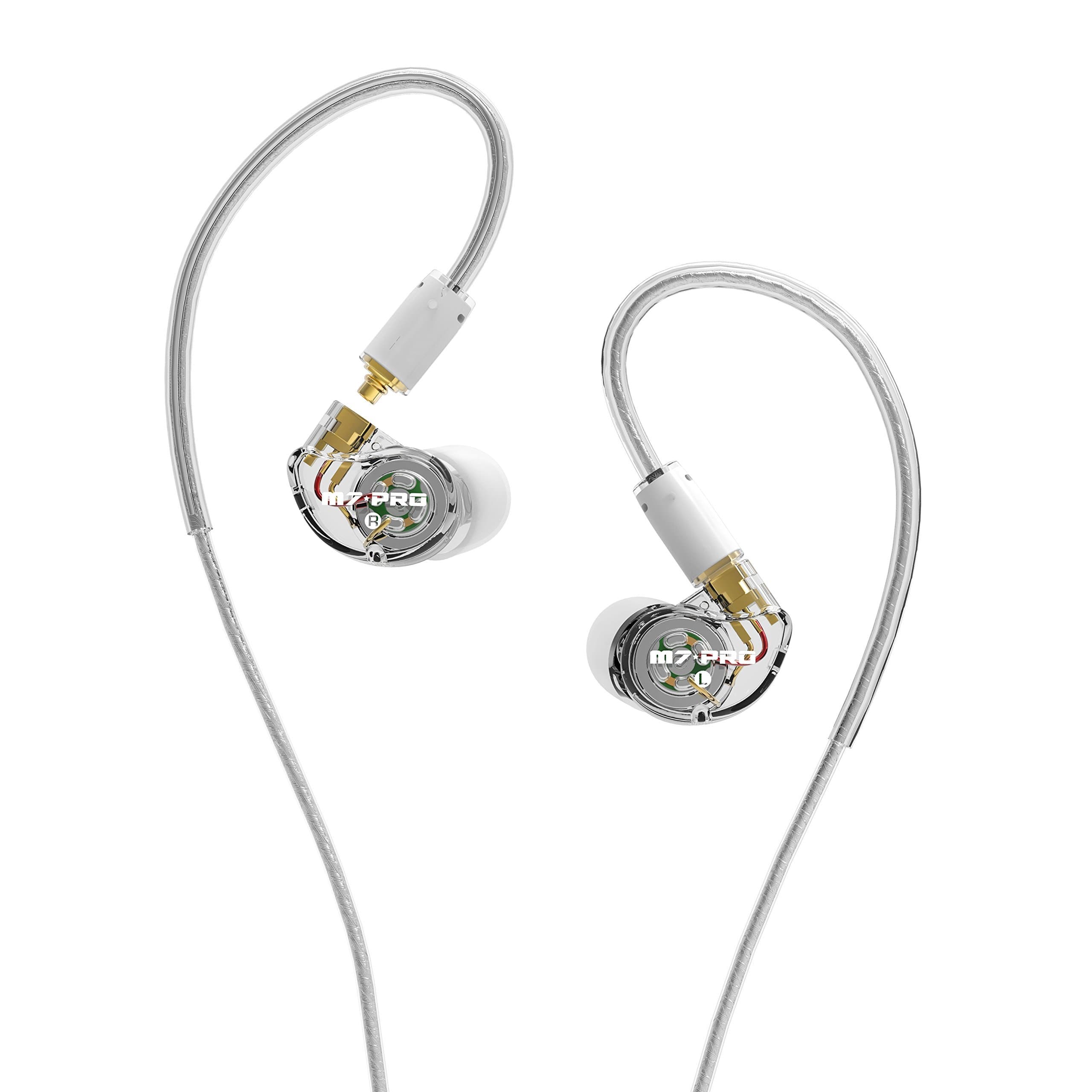 MEE audio M7 PRO Universal-Fit Hybrid Dual-Driver Musician's in-Ear Monitors with Detachable Cables (Clear)