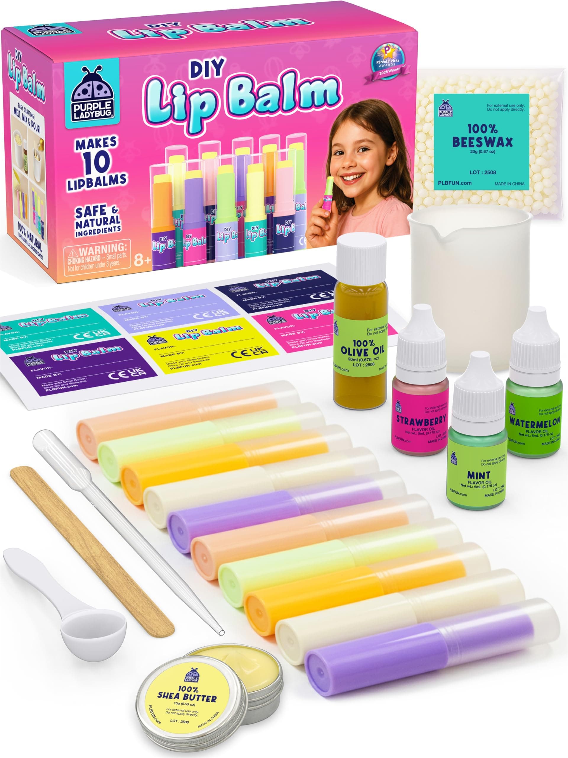 DIY Lip Balm Making Kit - Easter Gifts for Kids Idea for 8-12 Tweens & Teens, Birthday Gifts for 9 10 Year Old Girls - Fun 10 Year Old Girl Gifts, Make Your Own Lip Balm with 3 Flavors