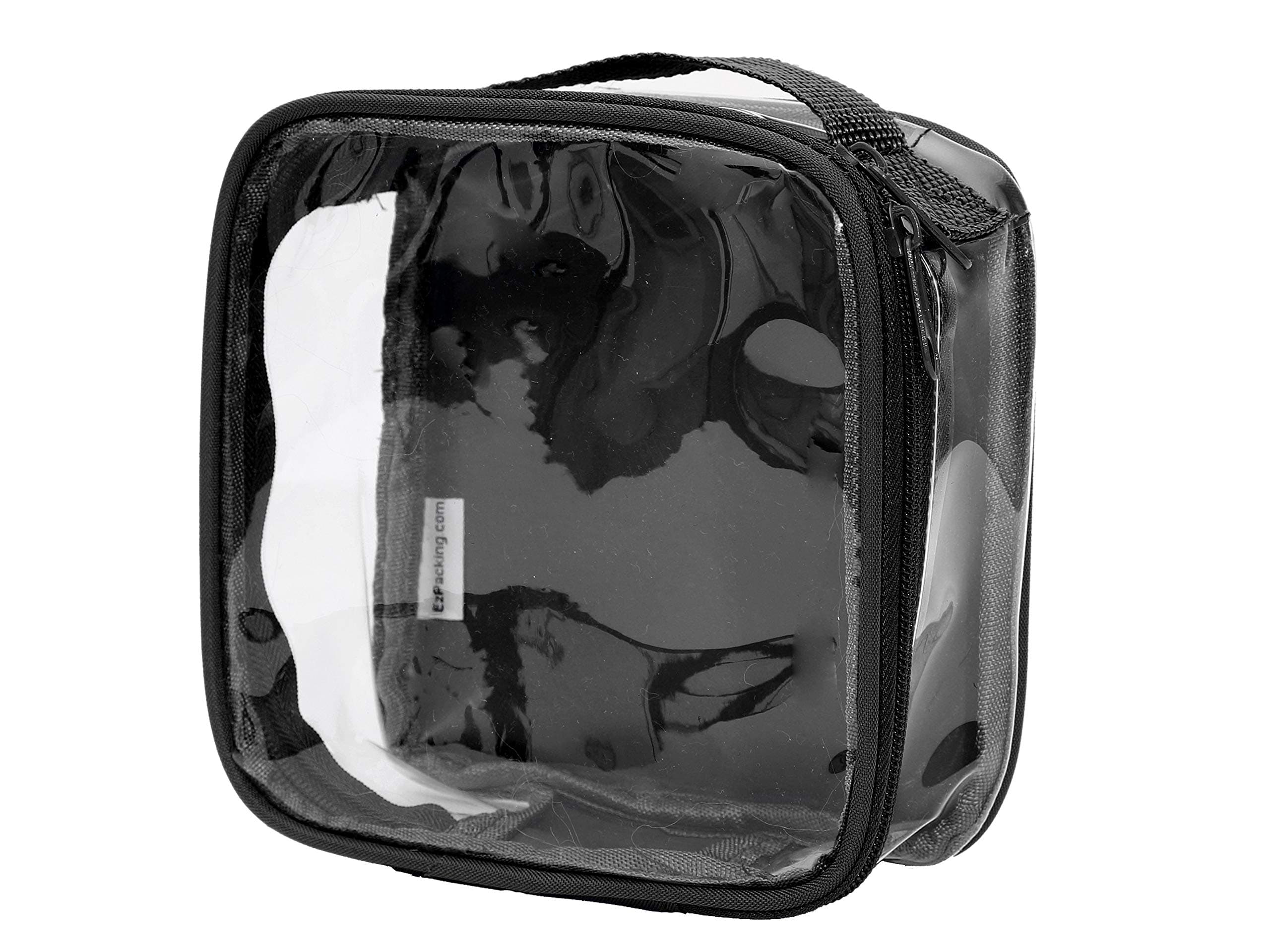 Clear TSA Approved 3-1-1 Travel Toiletry Bag/Transparent See Through Organiser (Black)