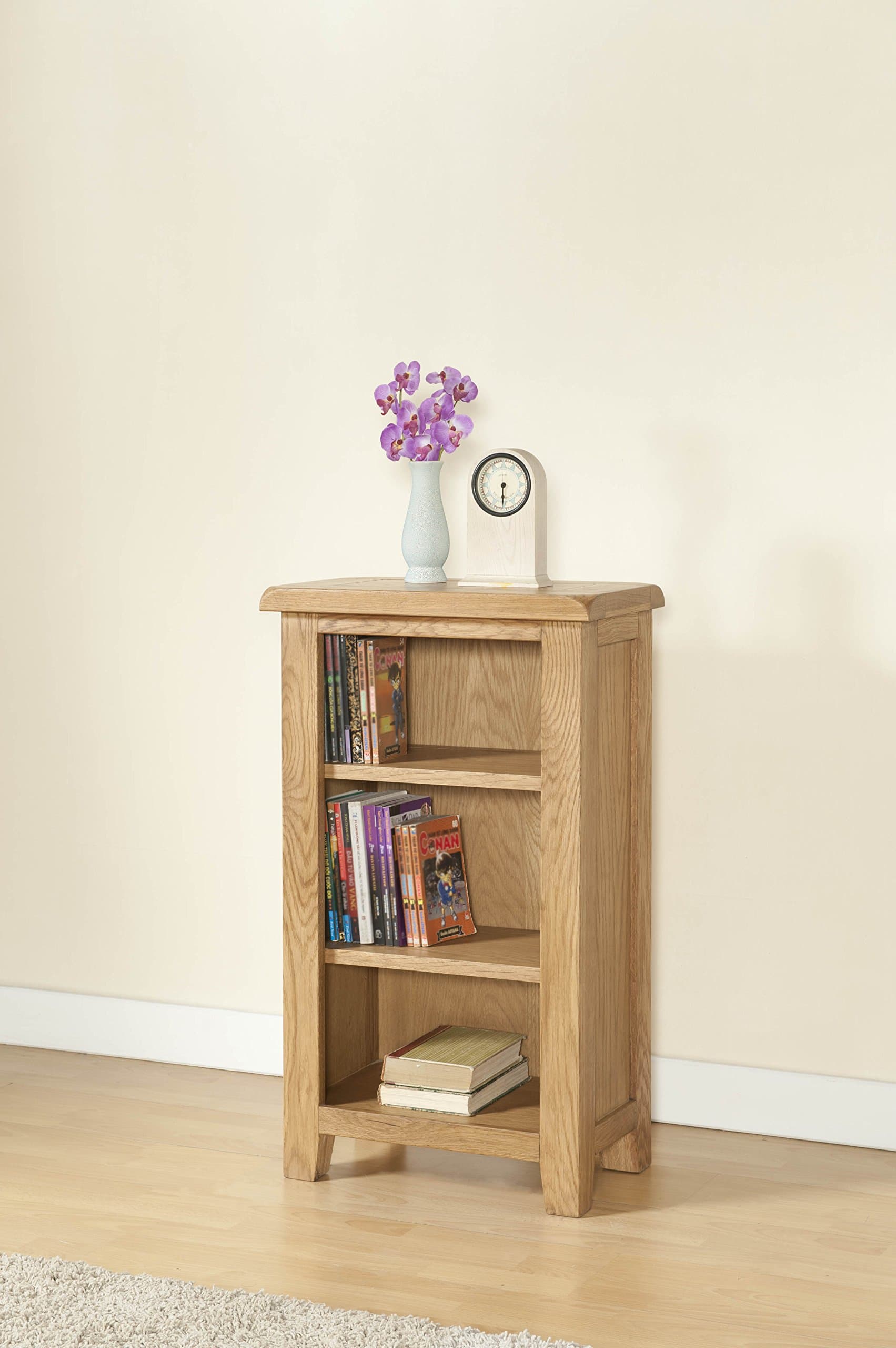 Shrewbury SOLID CHUNKY WOOD RUSTIC OAK SMALL NARROW BOOKCASE DISPLAY UNIT