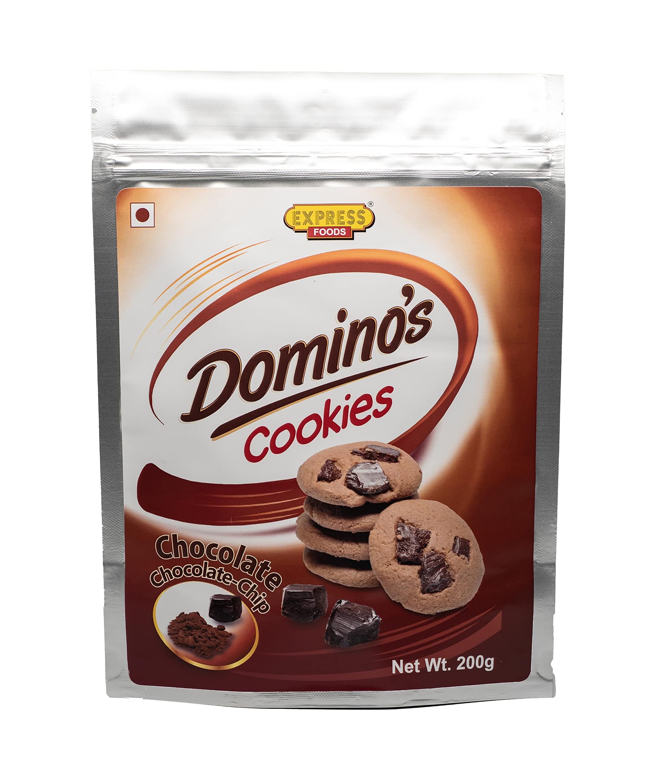 Express Foods Chocolate Choco Chip Dominos Cookies, 200 Gram