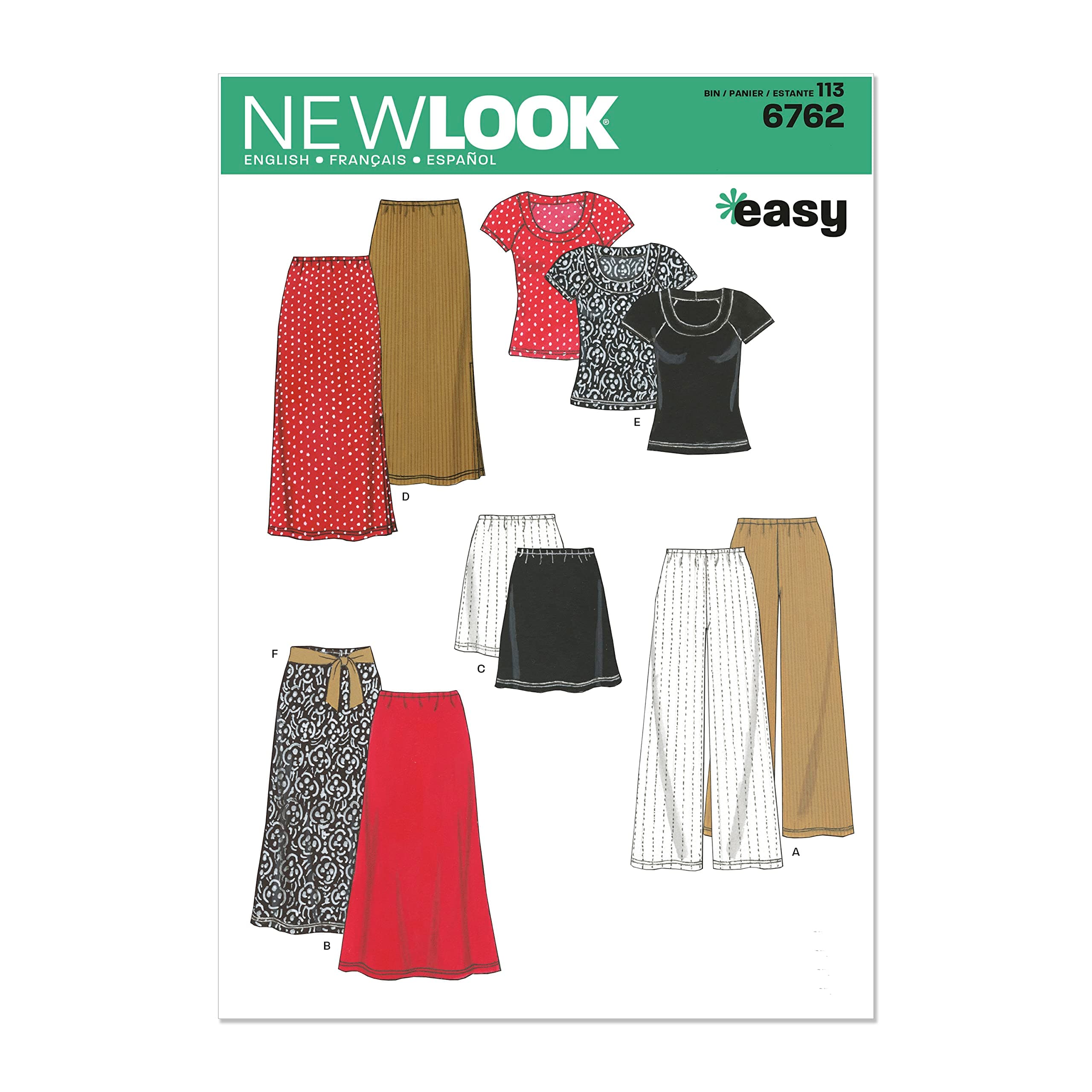 New Look Sewing Pattern 6762 Misses Separates, Size A (XS-S-M-L-XL) by Simplicity Creative Group Inc - Patterns