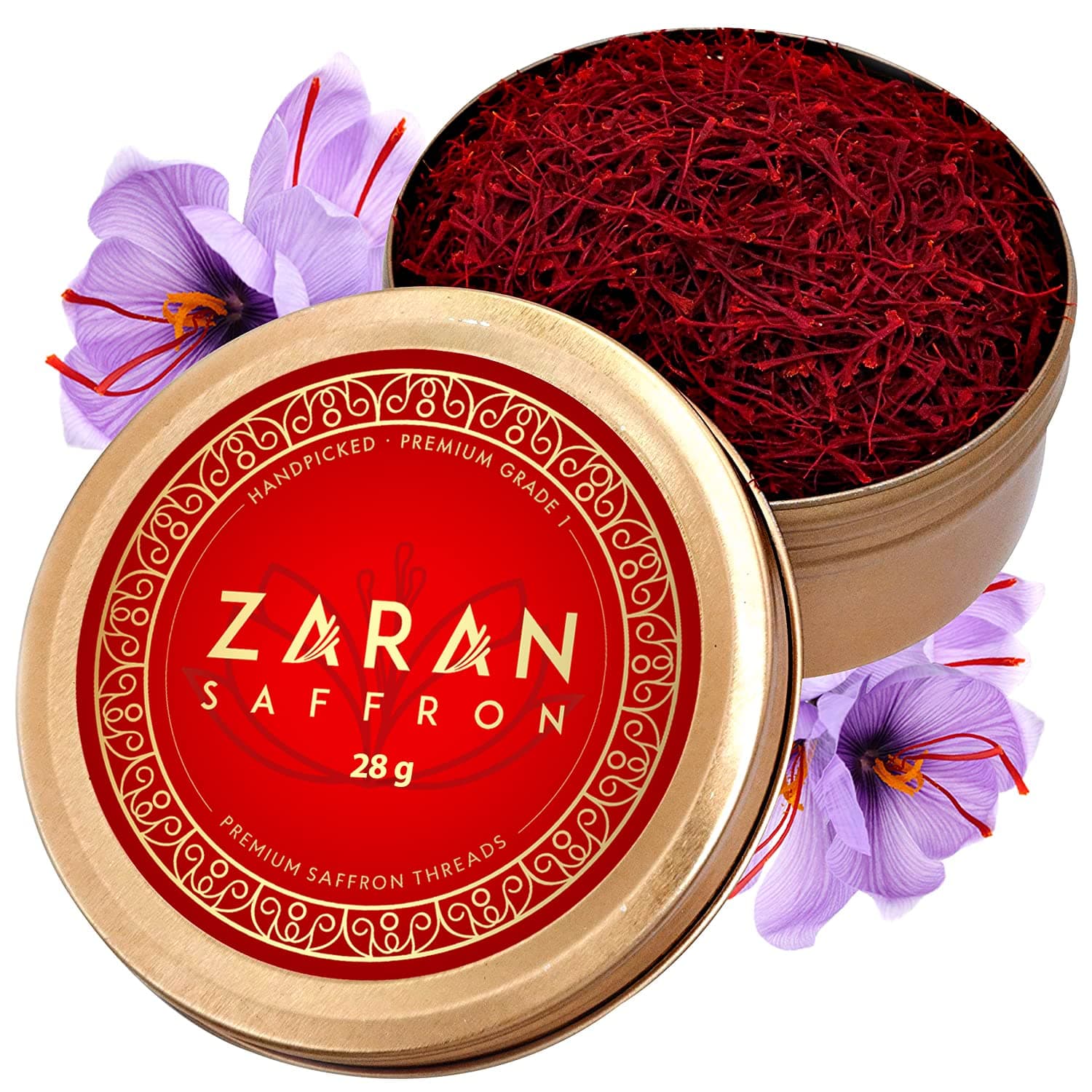 Zaran Saffron, Premium Quality Turmeric Strands (Super Negin) Premium Quality Turmeric Seasoning for Paella, Risotto, Teas and All Cooking Uses (1 oz)