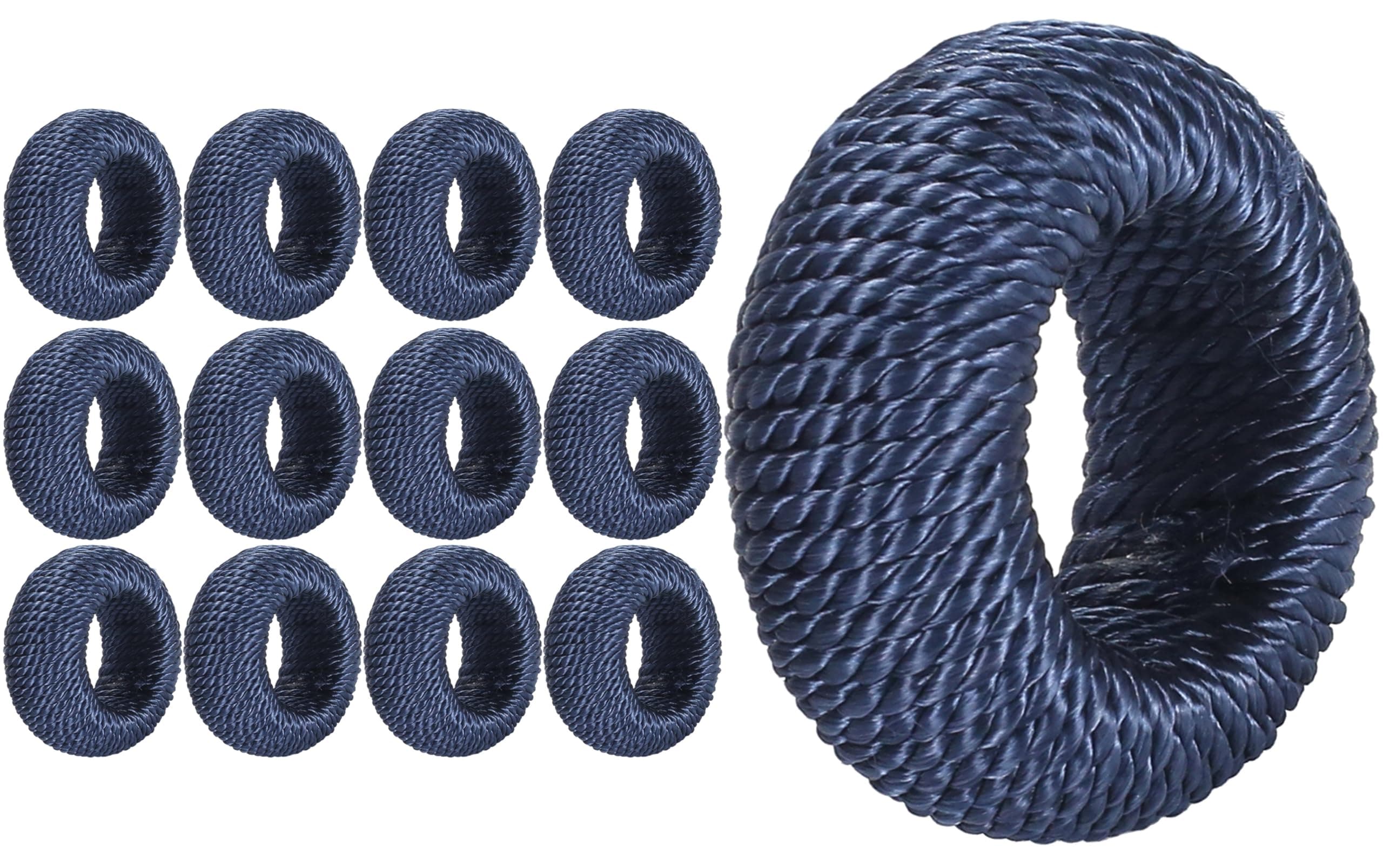 ALPHA Living HOME Woven Farmhouse Napkin Rings Set of 12 - Premium Decorative Napkin Rings Party Table Decor for Chic Tabletop & Dining, French Style, Gifting (Blue)