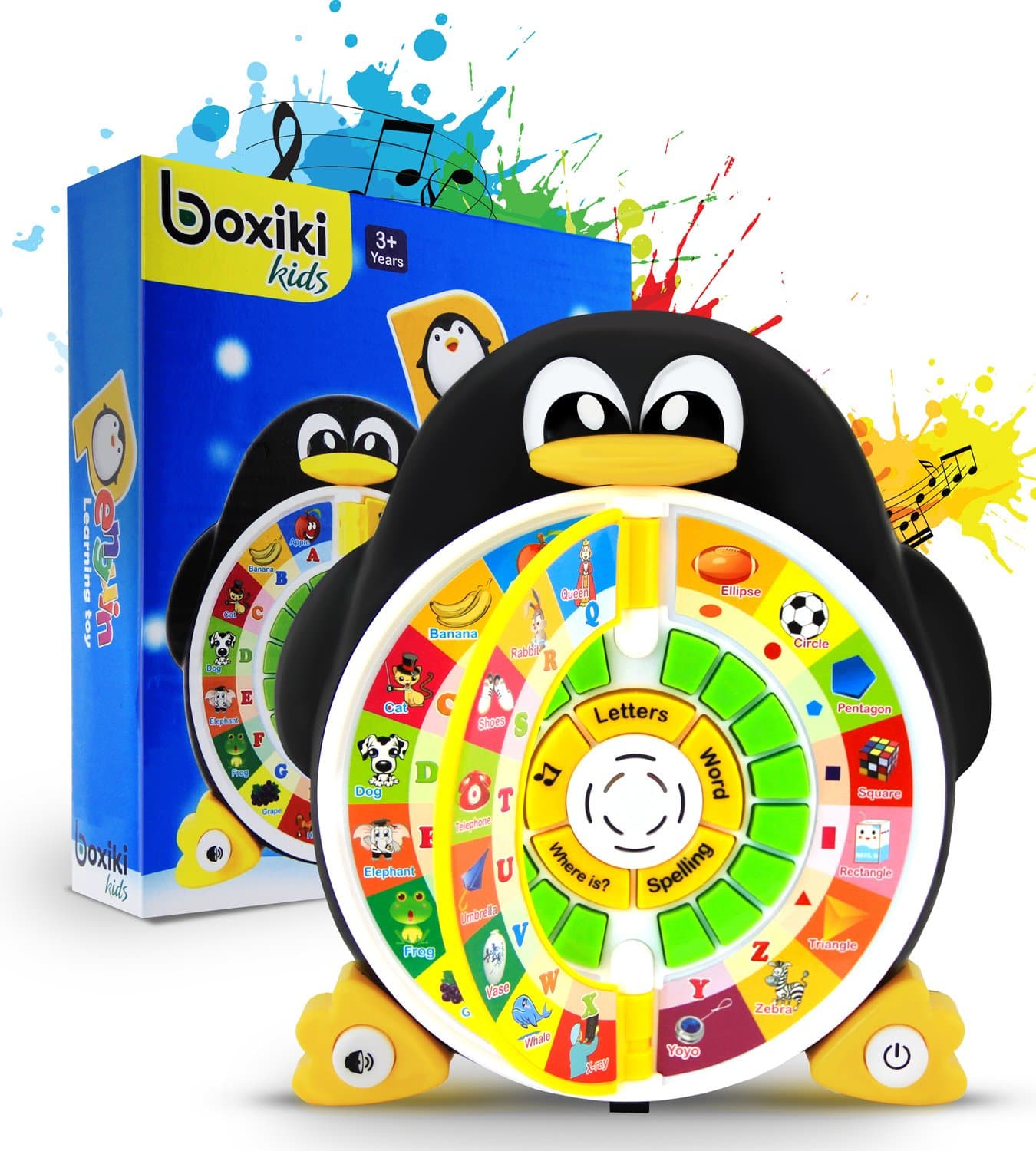 Boxiki kids Penguin Power ABC Learning & Educational Toys for Preschoolers - Preschool Activities to Learn ABCs, Words, Spelling, Shapes, Quiz & Songs - Learning Toys for 3+ Year Olds Boys and Girls