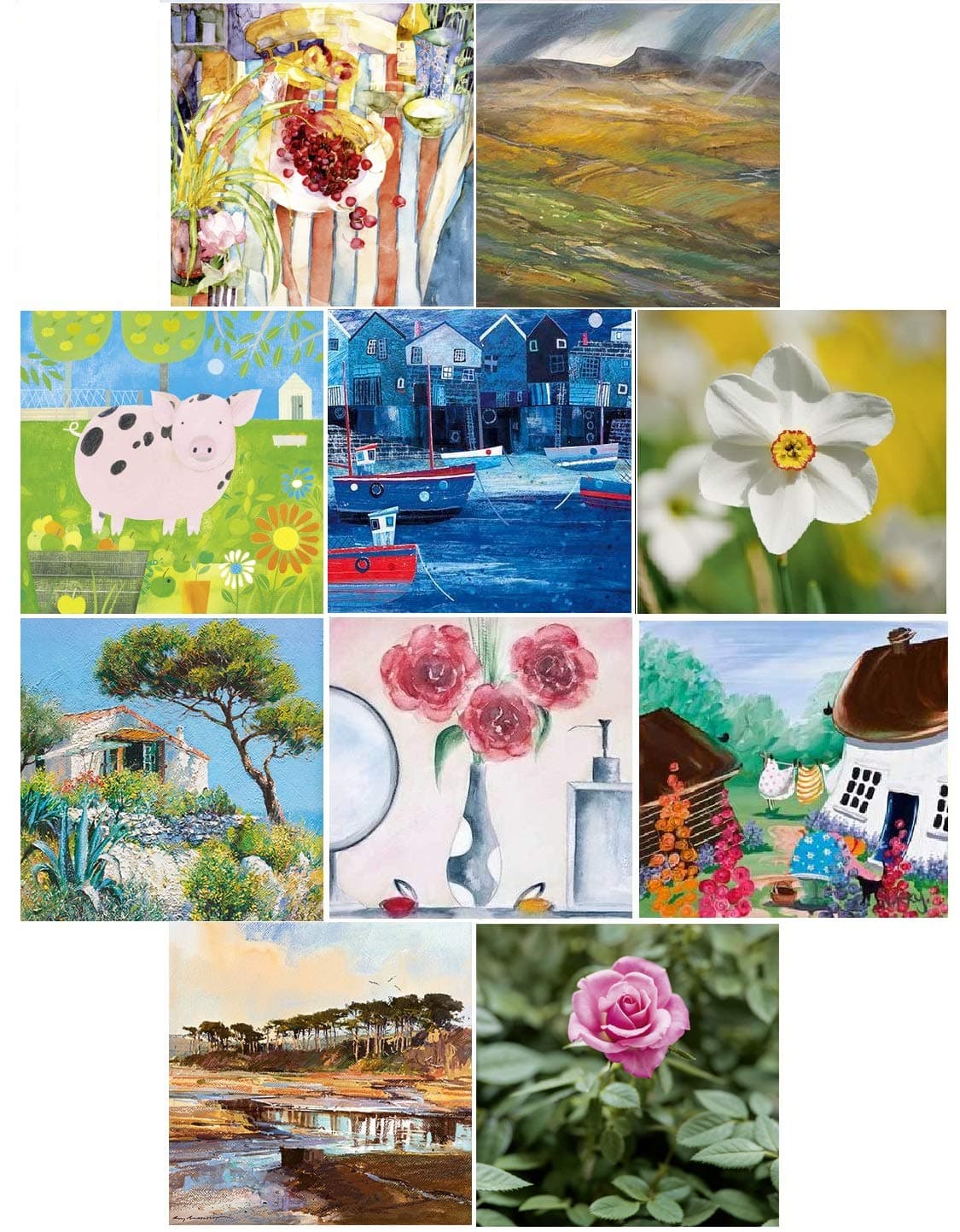 Multipack of 10 Eco-Friendly 'Beauty of Nature' Blank Greetings Cards