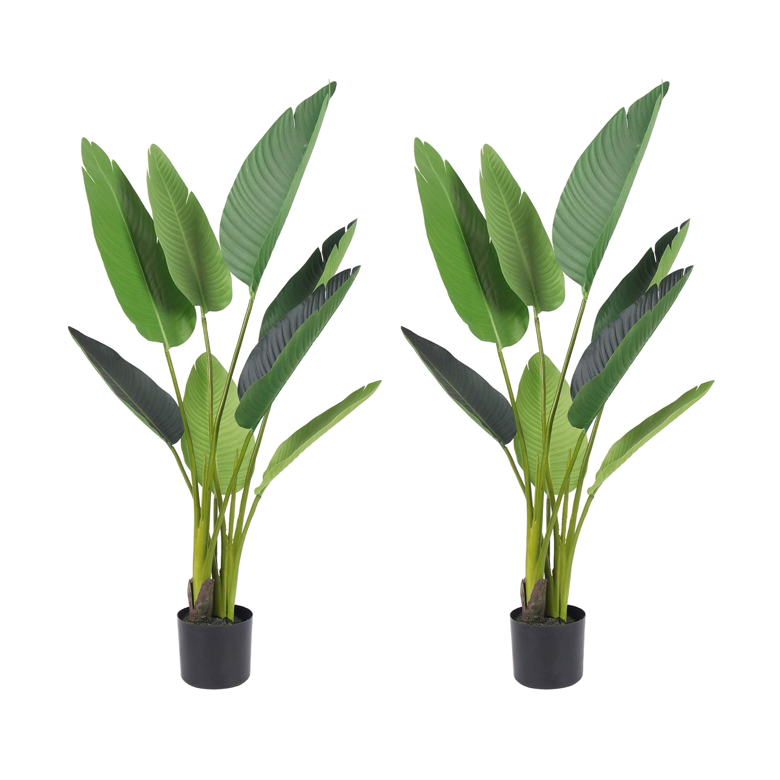 3.6 Ft Artificial Banana Trees plant Set of 2 fake palm tree for Front Porch, indoor Walkway, Entryway Decorating (Type 4)