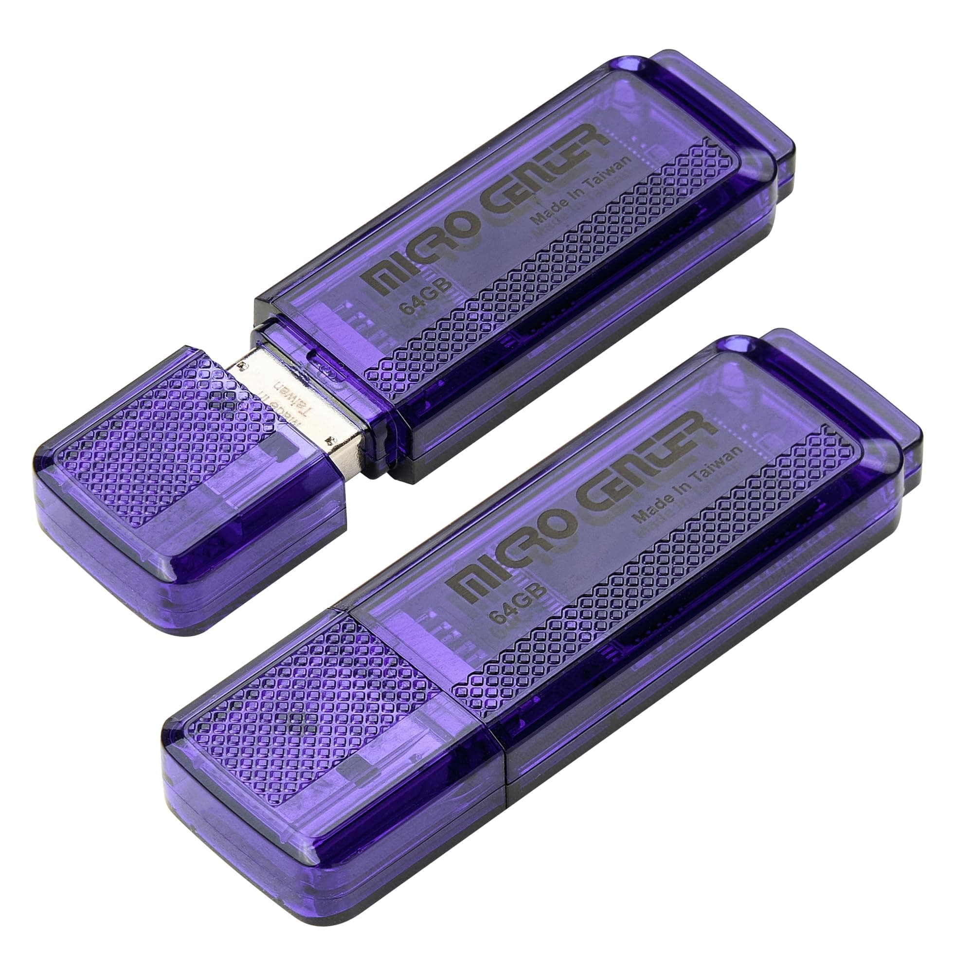 Micro Center Super Speed 64GB 2-Pack Ultra Flash Drive USB 3.0/USB 3.1 Gen1 Memory Stick with Keychain Thumb Drive Photo Stick Jump Drive