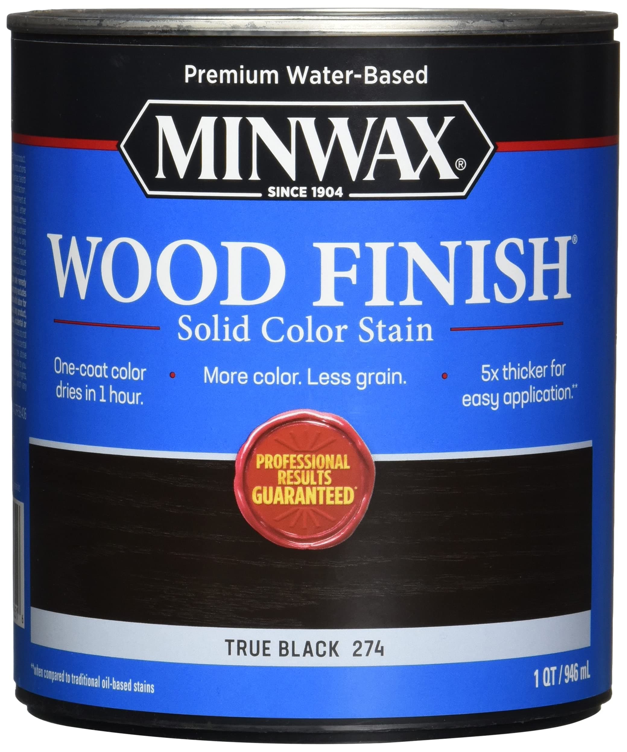 Minwax® Wood Finish® 1 Quart Water Based Stain Solid Colour Real Black