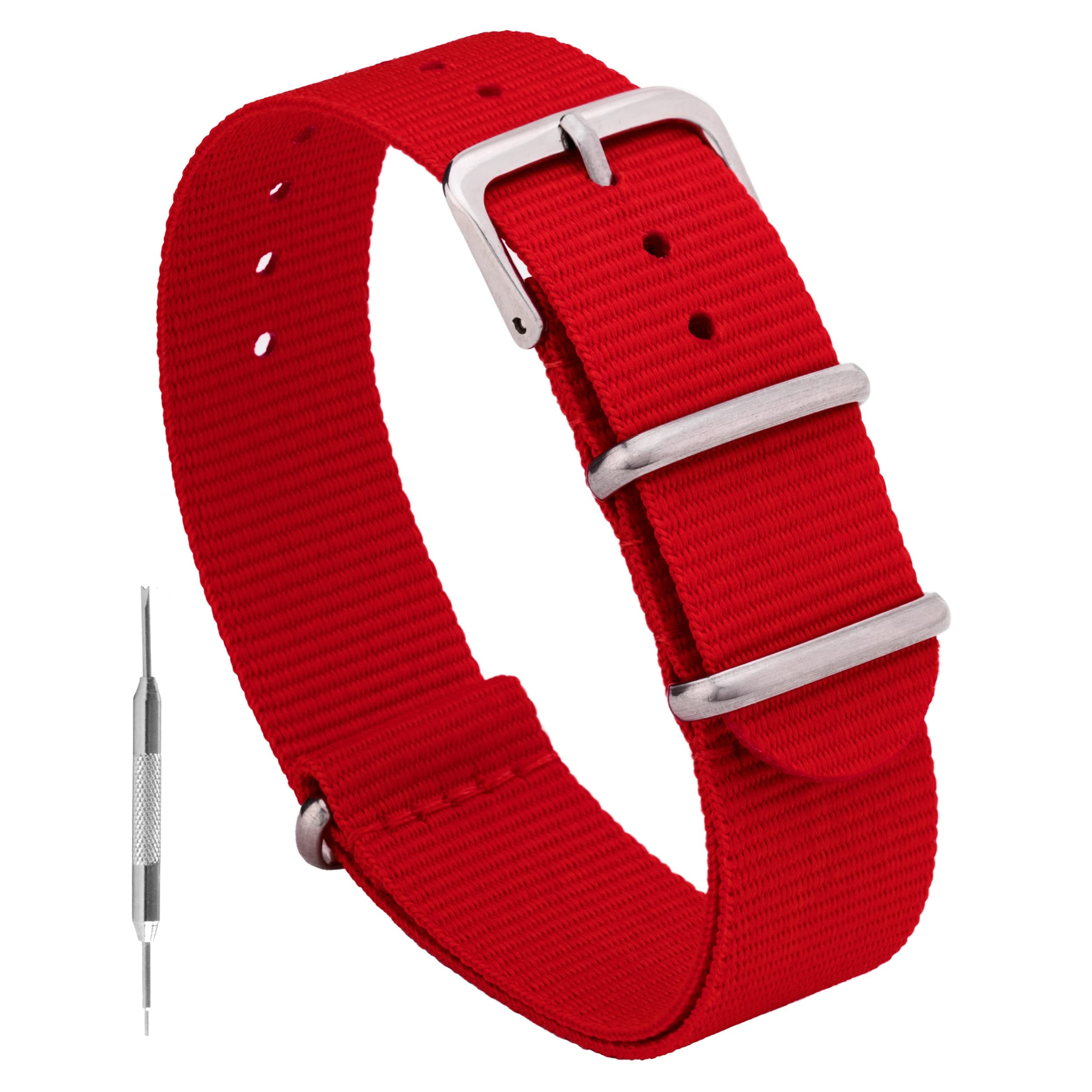 Benchmark Nylon Watch Band - Waterproof Ballistic Nylon One-Piece Military Watch Straps for Men & Women - Choice of Color & Width - 18mm, 20mm, 22mm or 24mm