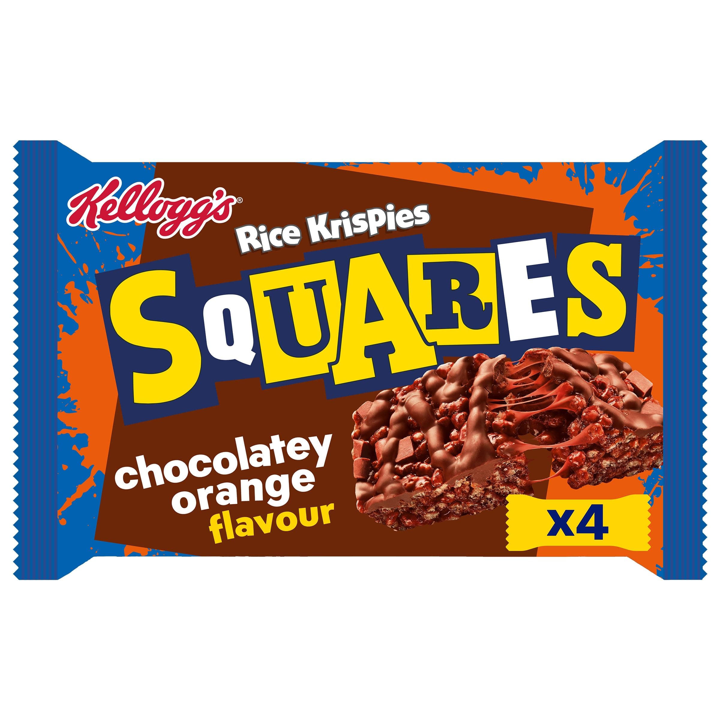 Kellogg's Rice Krispies Limited Edition Squares Chocolatey Orange Flavour Cereal Bars 4x36g 144g