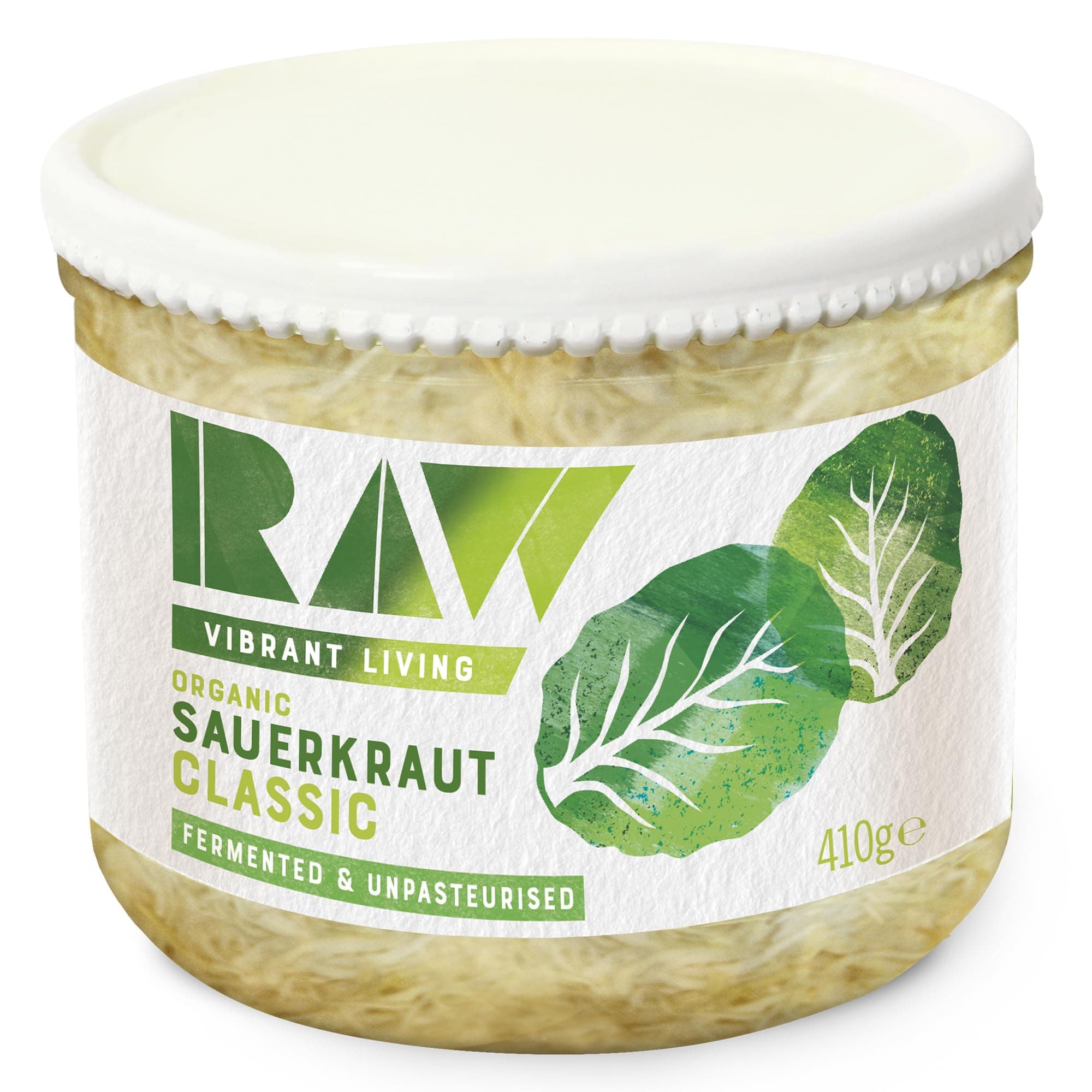 Raw Organic Classic Sauerkraut - Fermented & Unpasteurised 410g, Pack of 1