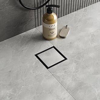 Neodrain4-Inch Square Shower Drain with Removable Tile Insert Grate,Matte Black 304 Stainless Steel,CUPC Certified, Includes Hair Strainer