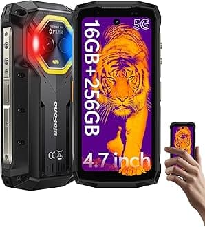 Ulefone Armor Mini 20T Pro 5G Rugged Phone, Thermal Imaging 50MP Main Camera, 16GB+256GB MTK Dimensity 6300, 6200mAh(33W), 4.7" HD+ Corning Gorilla Screen, Waterproof, Versatile LED Light, Android 15