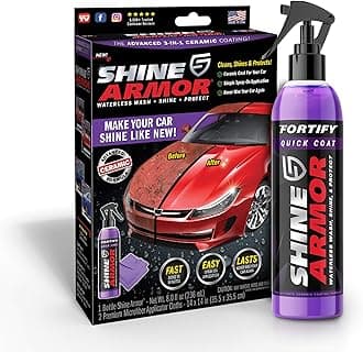 Fortify Quick Coat High Performance Ceramic Coating, Car Wax Spray, Hydrophobic Top Coat Polish and Polymer Paint Sealant Protection for Vehicle Leather Seat, Tires, Bumpers, Rims Made in