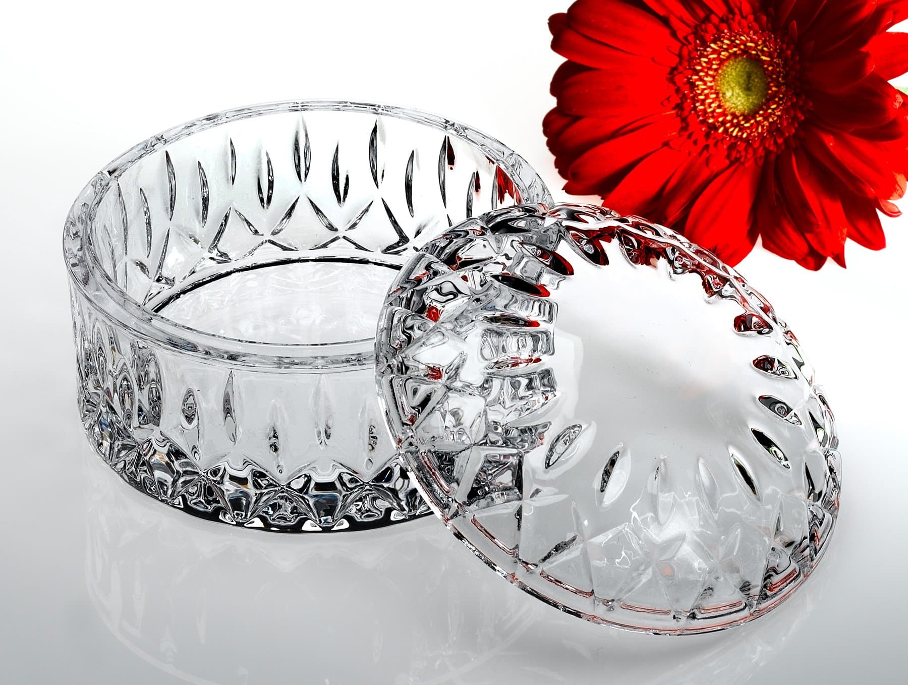 STUDIO SILVERSMITHS43636 Round Crystal Jewel Box with Cover