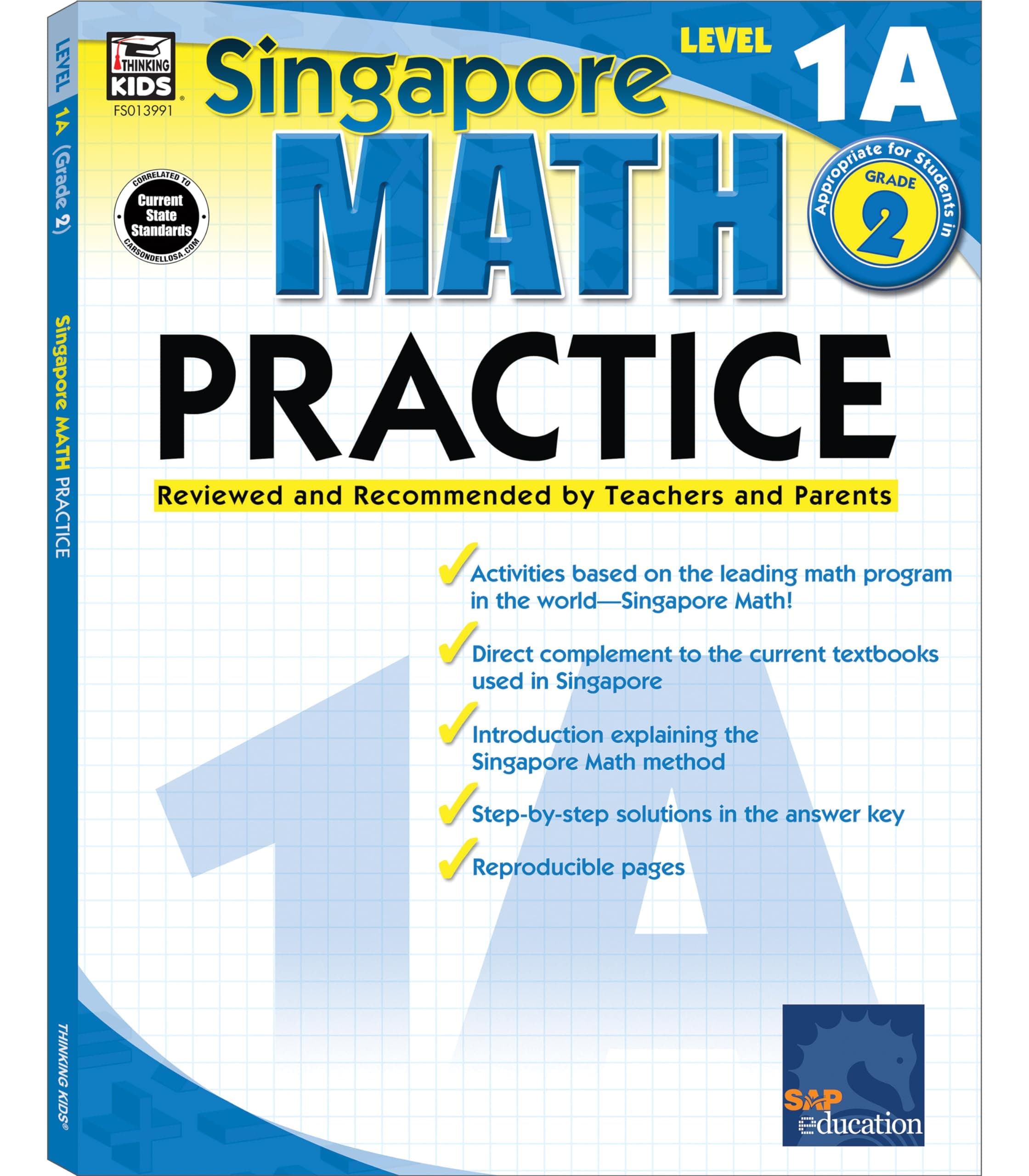 Singapore Math Practice Workbook—Level 1A, Grade 2 Math Book, Adding and Subtracting, Ordinal Numbers, Number Bonds, Identifying Shapes and Patterns (128 pgs) (Volume 7) Paperback – June 1, 2009