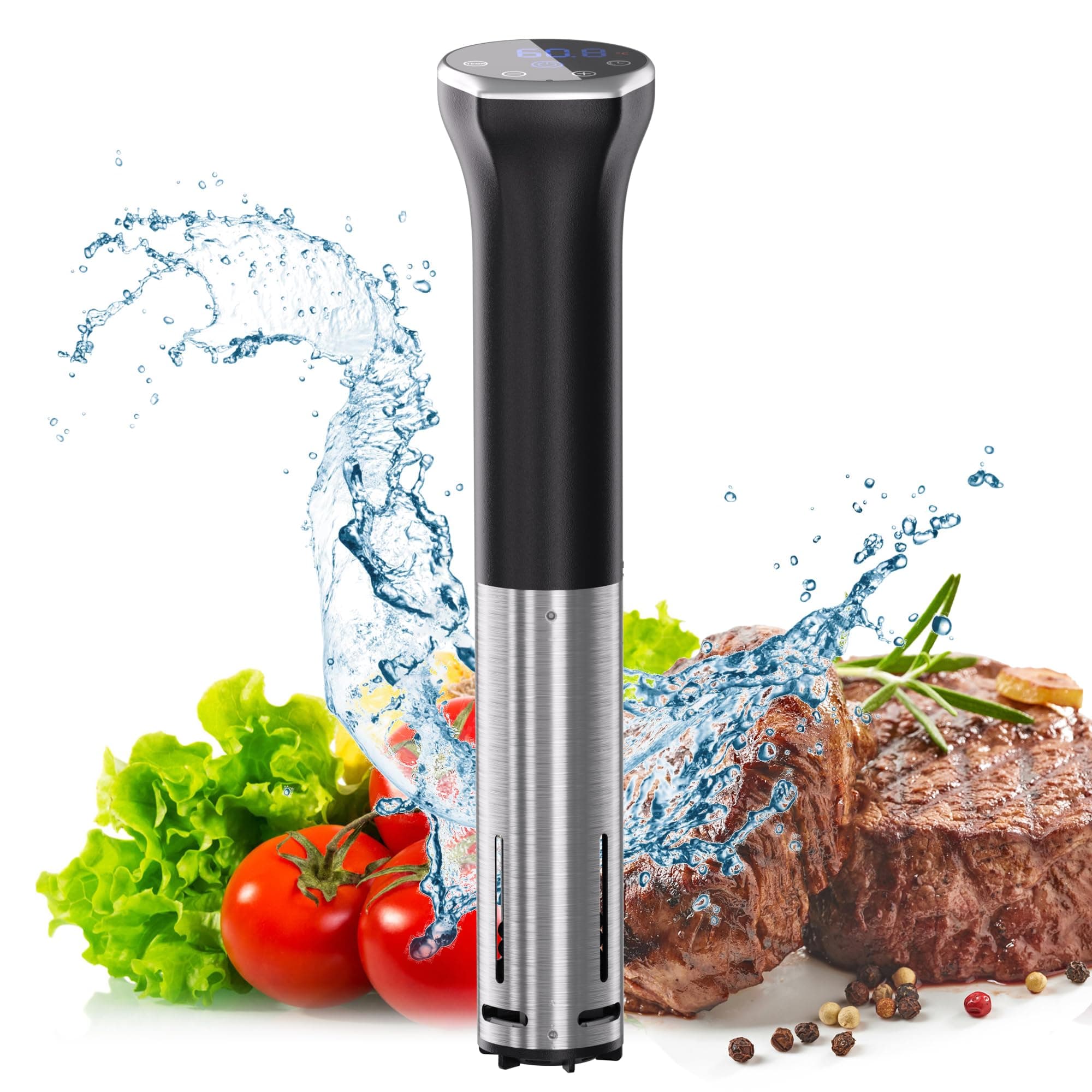 SixfivsevnSous Vide Cooker, Sous Vide Machine 1100 W, Immersion Circulator Precisional Cooker with Touch Control, Accurate Temperature, Ultra-quiet, IPX7 Waterproof, Fast Heating and Time Control