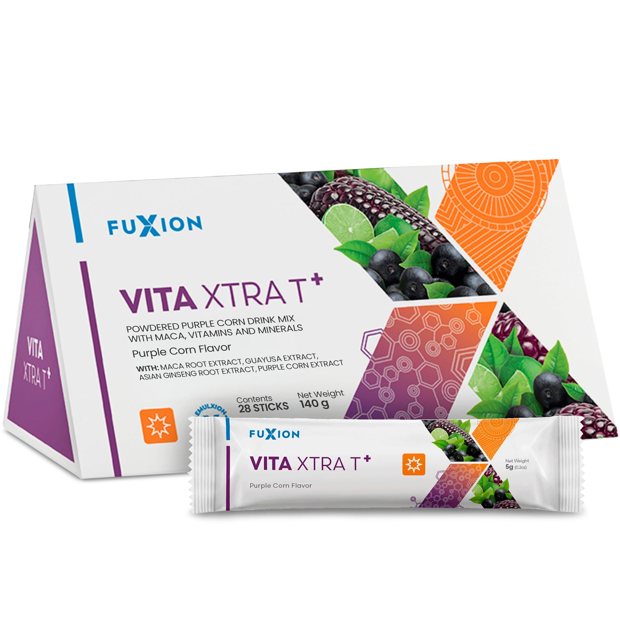Vita Xtra T+ | Energy Drink Powder | Energy Support | Multimineral and Multivitamin Powder Drink | Provides Physical Energy and Vitality | Powerful Antioxidants | Purple Corn Flavor | 28u